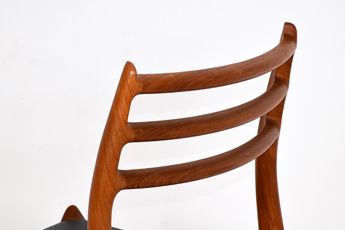 Mid-Century Modern Set of 4 Chairs 78 by Niels Moller for J.L. Moller, 1962 For Sale