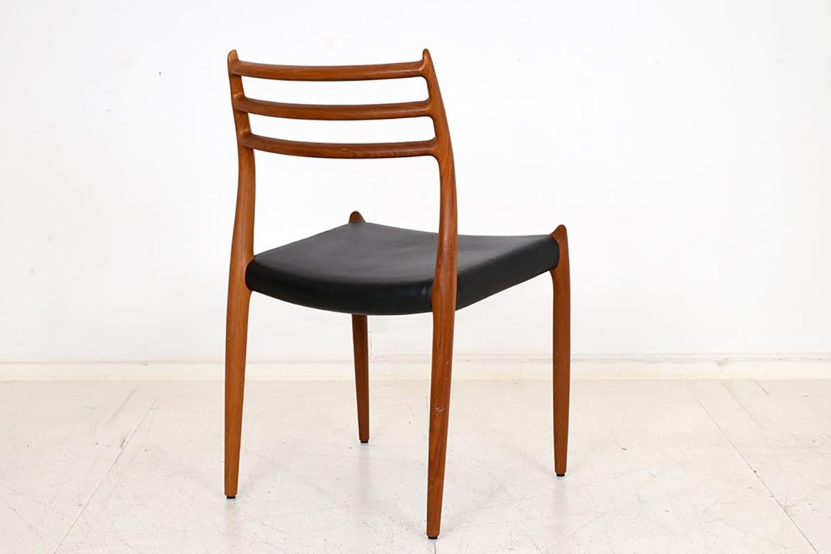 Danish Set of 4 Chairs 78 by Niels Moller for J.L. Moller, 1962 For Sale