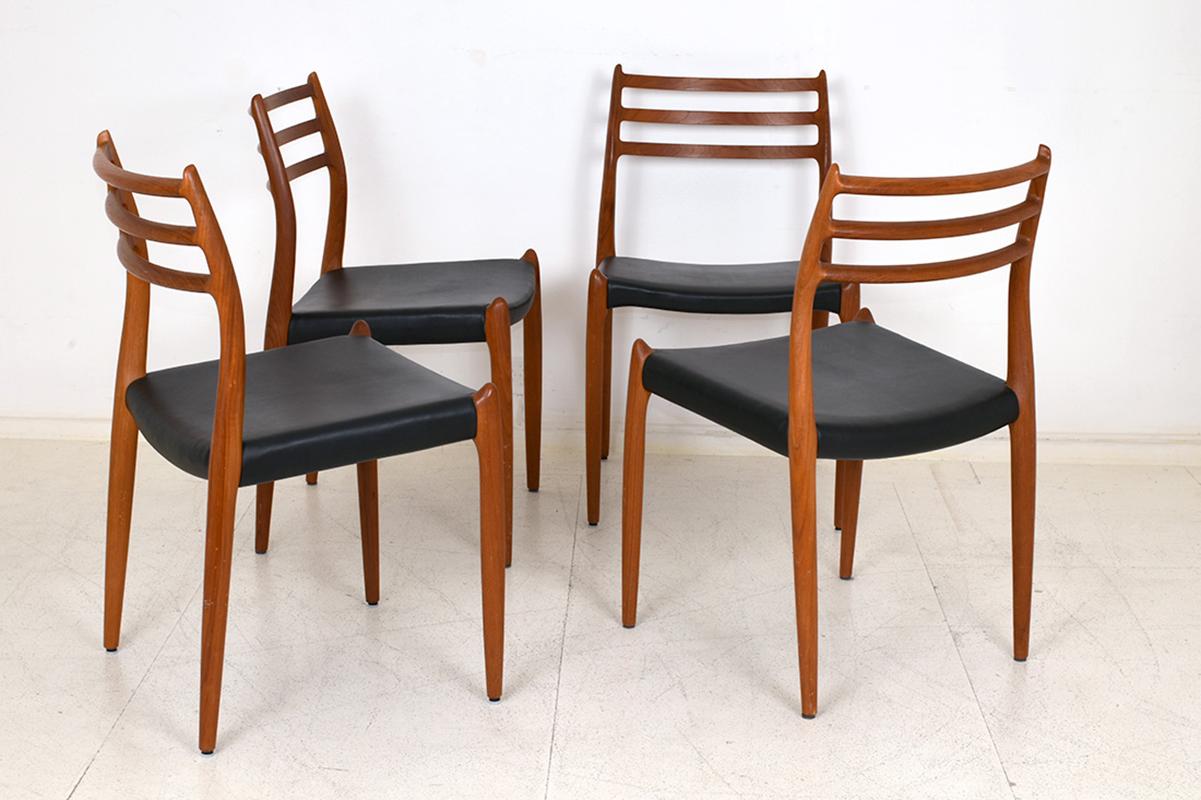 Set of 4 Chairs 78 by Niels Moller for J.L. Moller, 1962 In Good Condition For Sale In Lausanne, CH