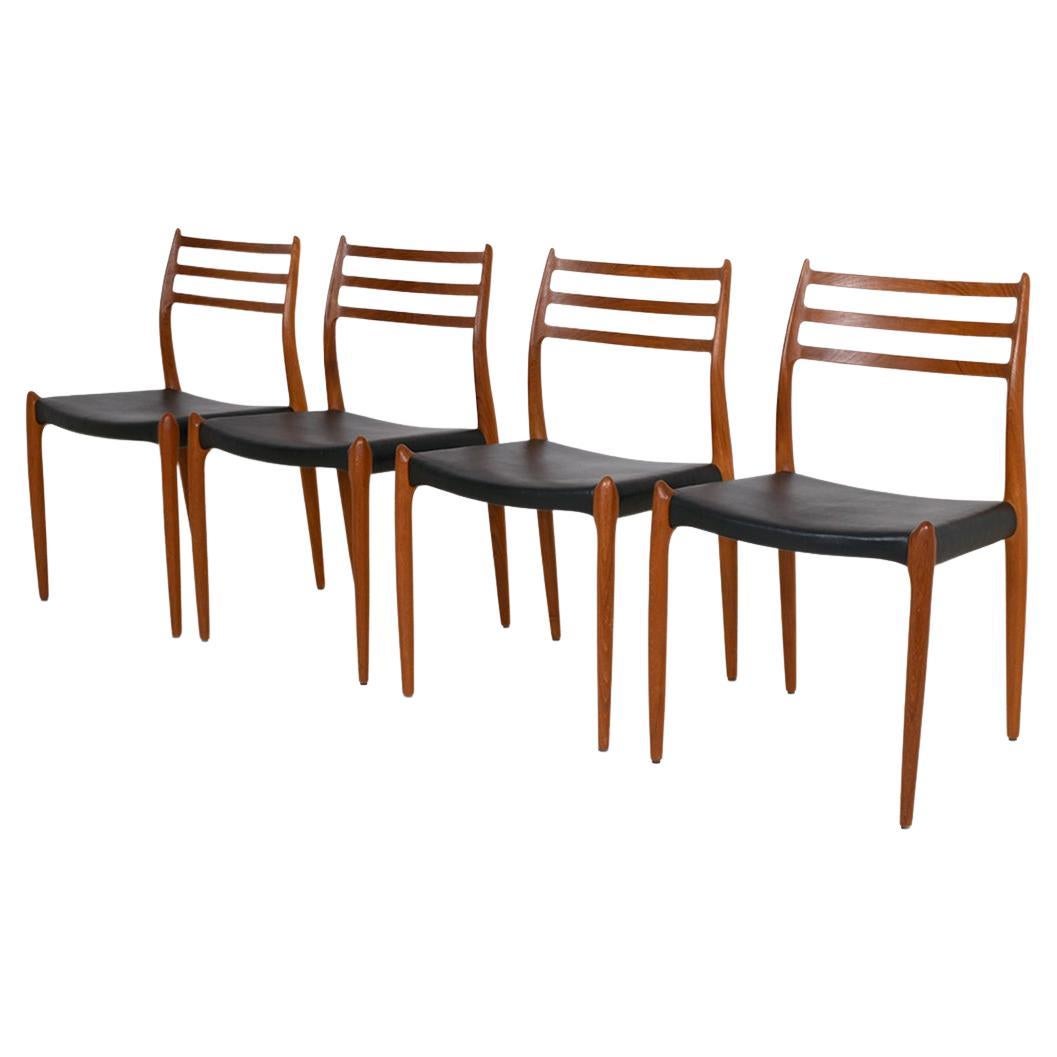 Set of 4 Chairs 78 by Niels Moller for J.L. Moller, 1962 For Sale