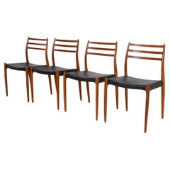 Set of 4 Chairs 78 by Niels Moller for J.L. Moller, 1962