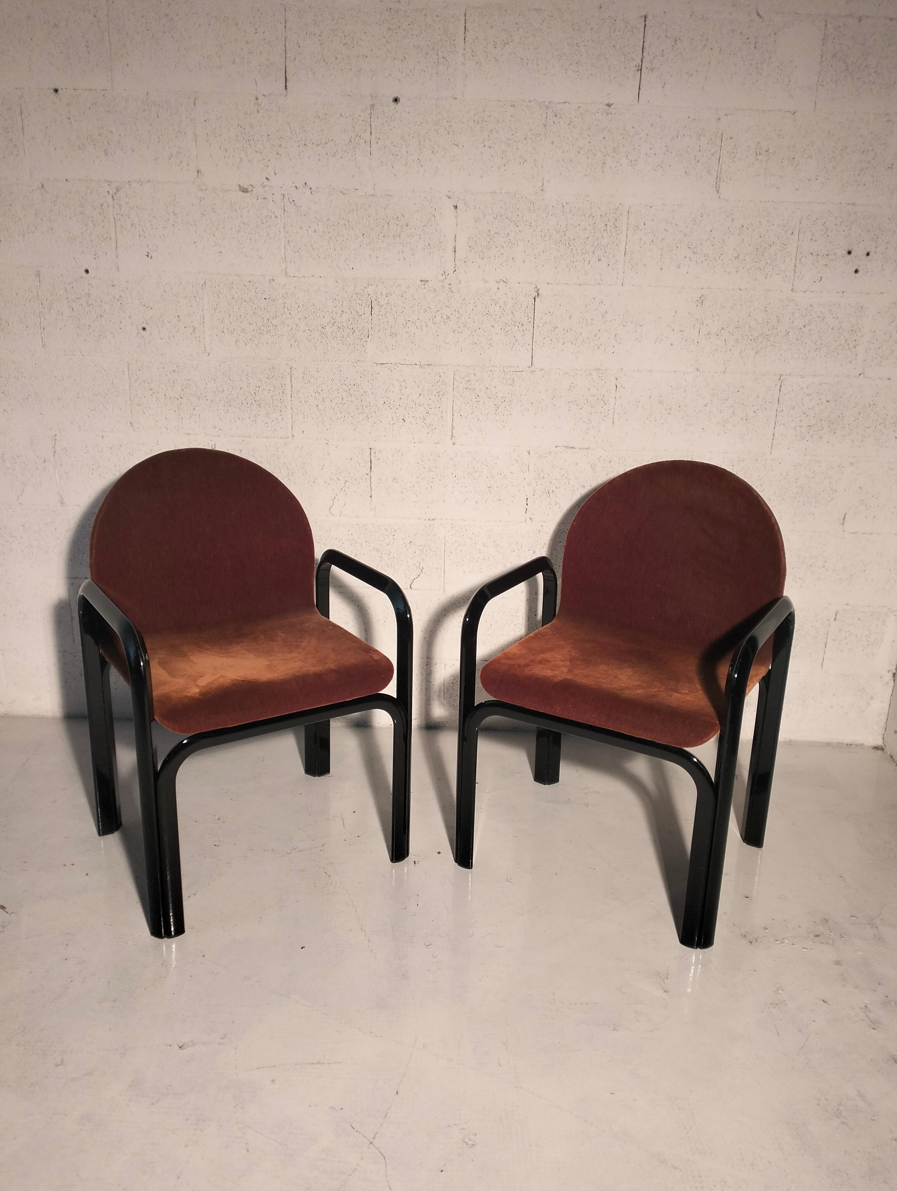Set of 4 chairs and 1 square table Orsay mod. by Gae Aulenti for Knoll 80s For Sale 5
