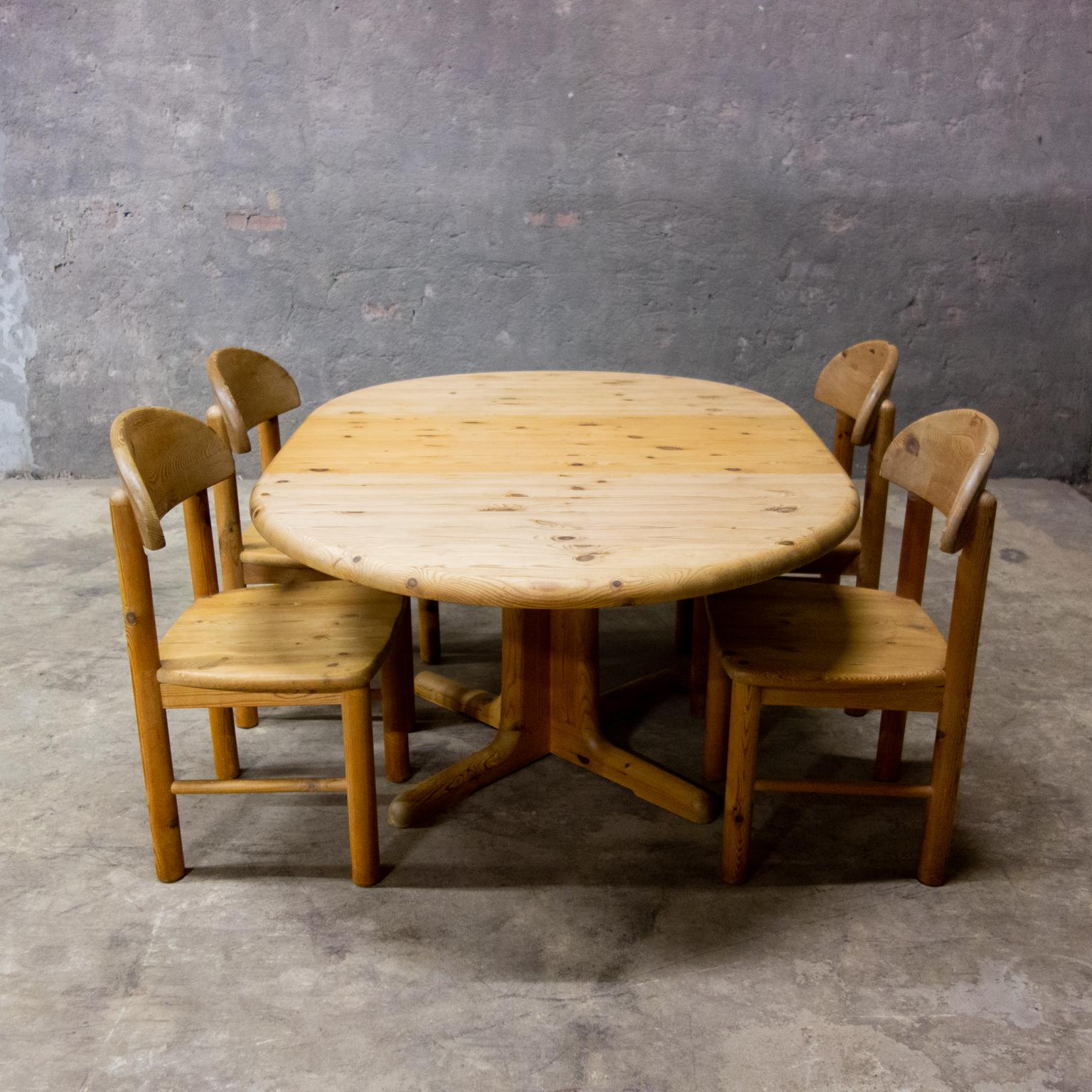 Set of 4 Chairs and Table by Rainer Daumiller for Hirtshal Sawmill, Denmark 1970 1