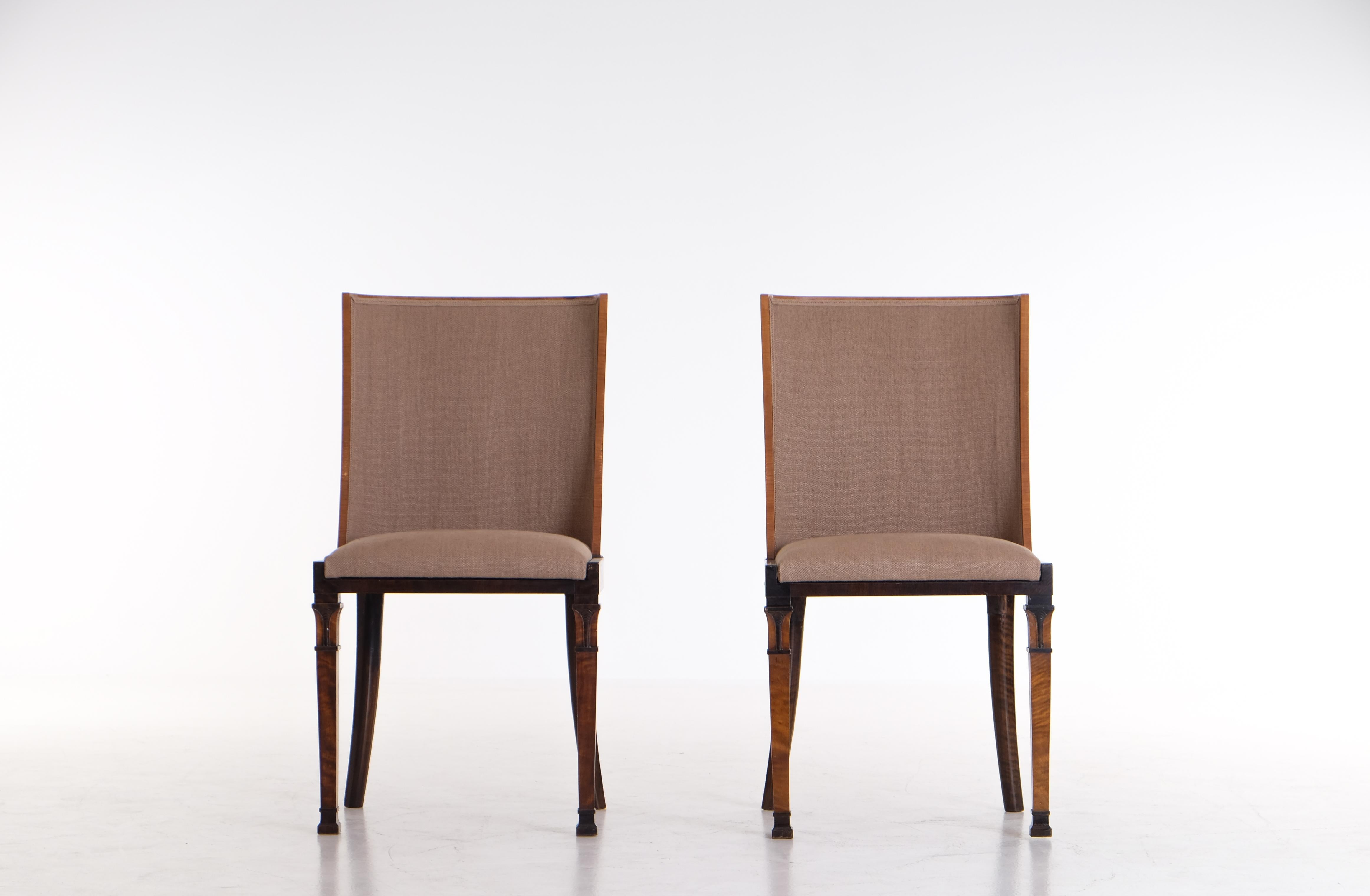 Set of 4 Chairs Attributed to Carl Bergsten, Sweden, 1920s For Sale 6