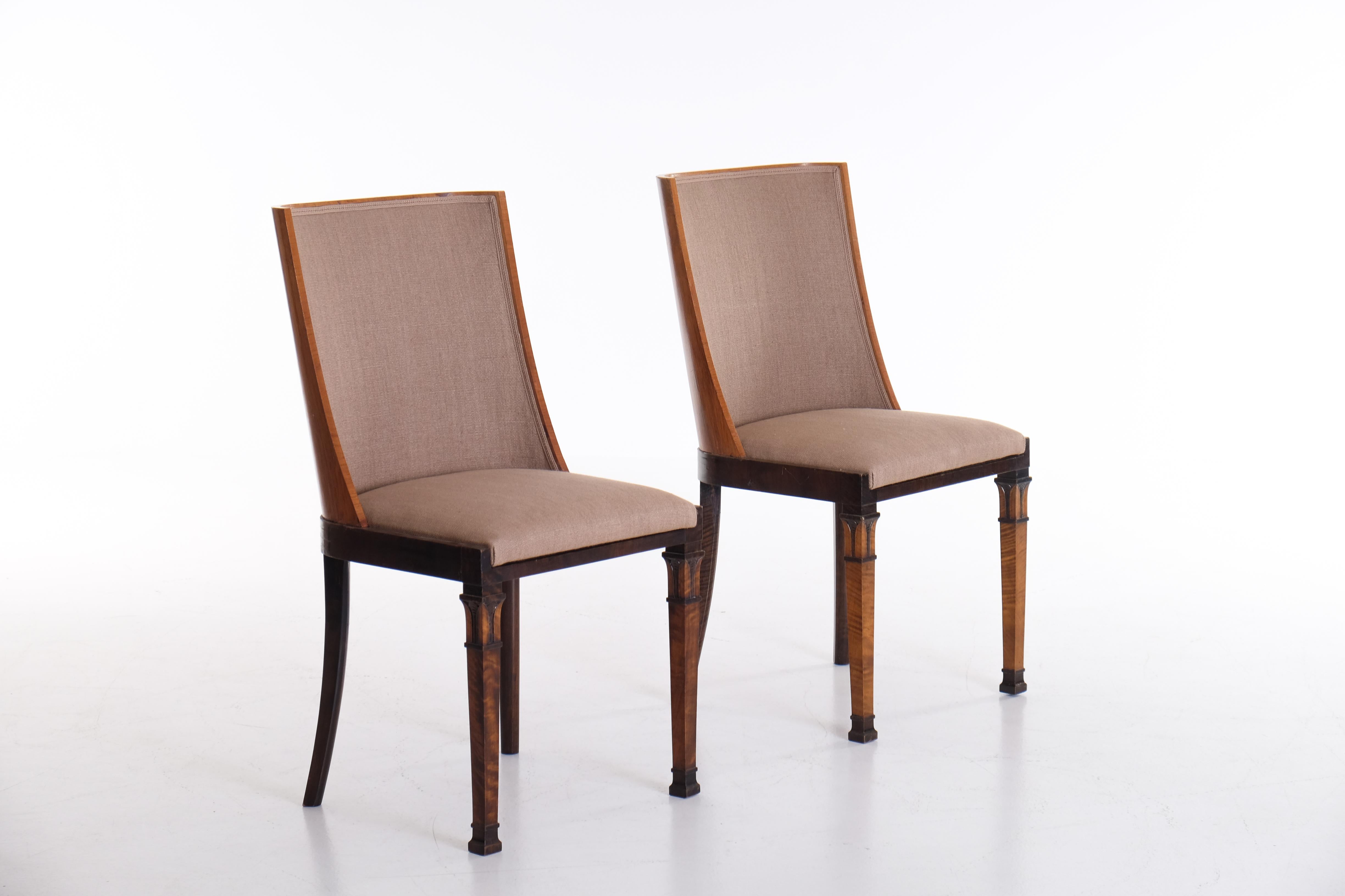 Set of 4 Chairs Attributed to Carl Bergsten, Sweden, 1920s For Sale 7