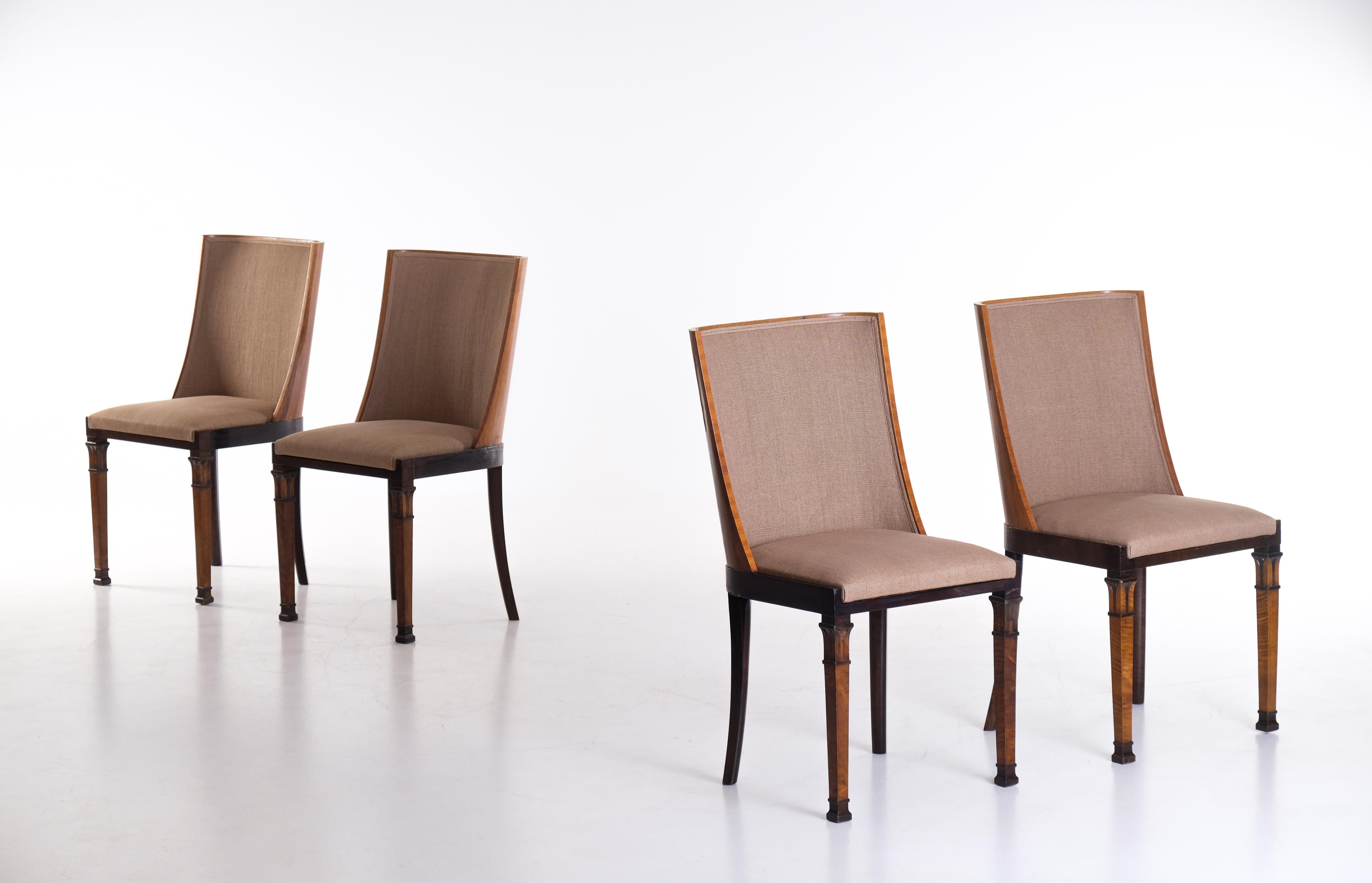 Set of 4 Chairs Attributed to Carl Bergsten, Sweden, 1920s For Sale 9