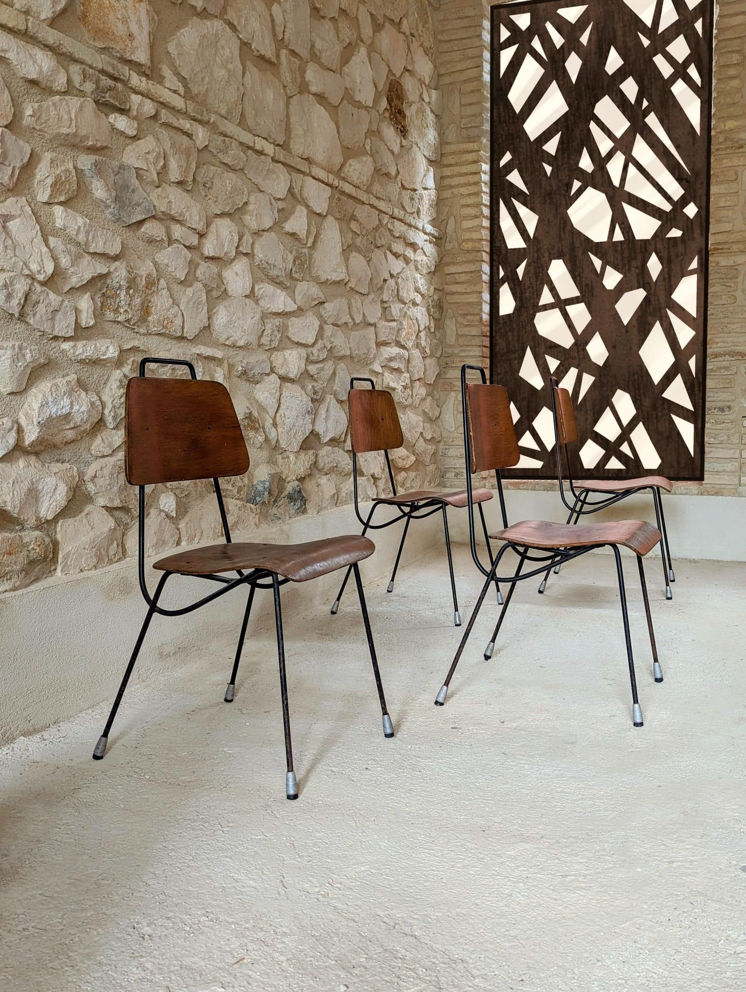 Spanish Set of 4 Chairs by Antoni De Moragas 1950s For Sale