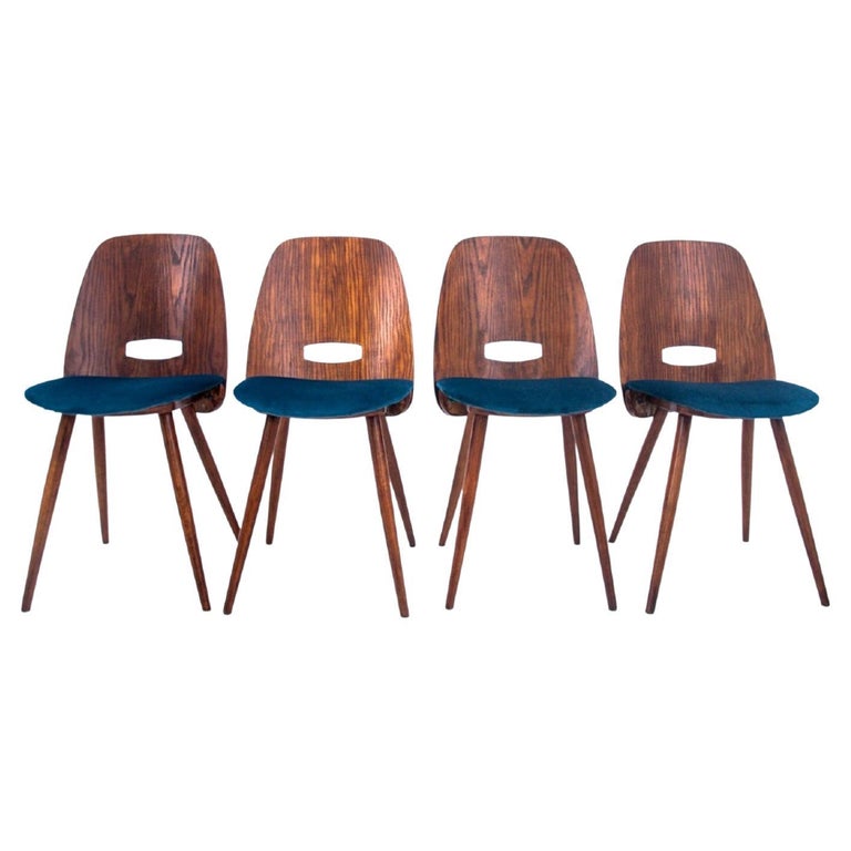 Set of 4 Chairs by Frantisek Jirak, Tatra Nabytok, Czechoslovakia, 1960s For Sale