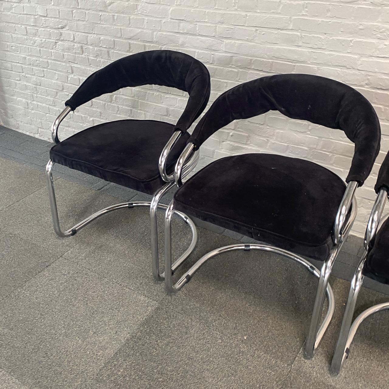 Italian Set of 4 chairs by Giotto Stoppino for Kartell. For Sale