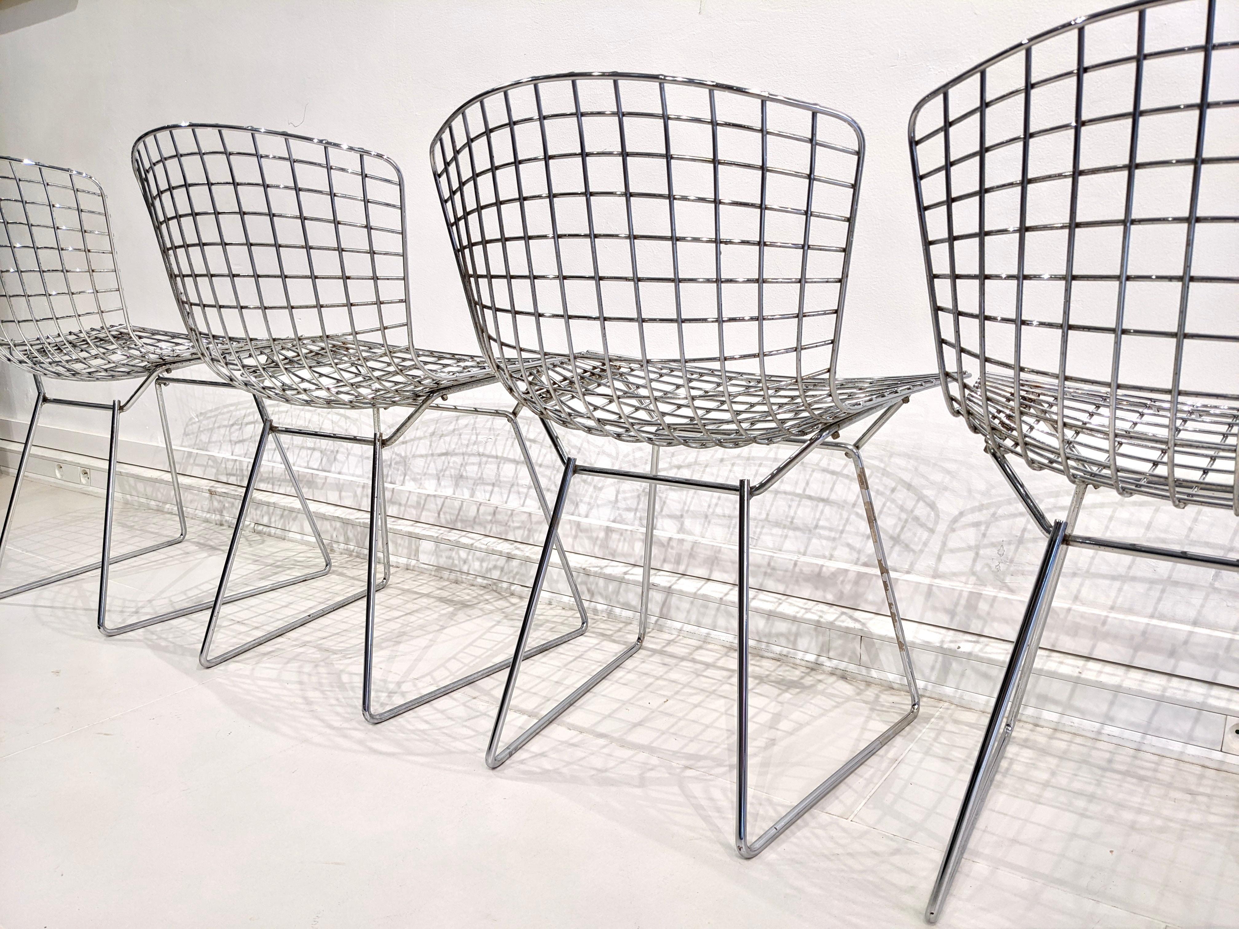 Late 20th Century Set of 4 Chairs by Harry Bertoia for Knoll