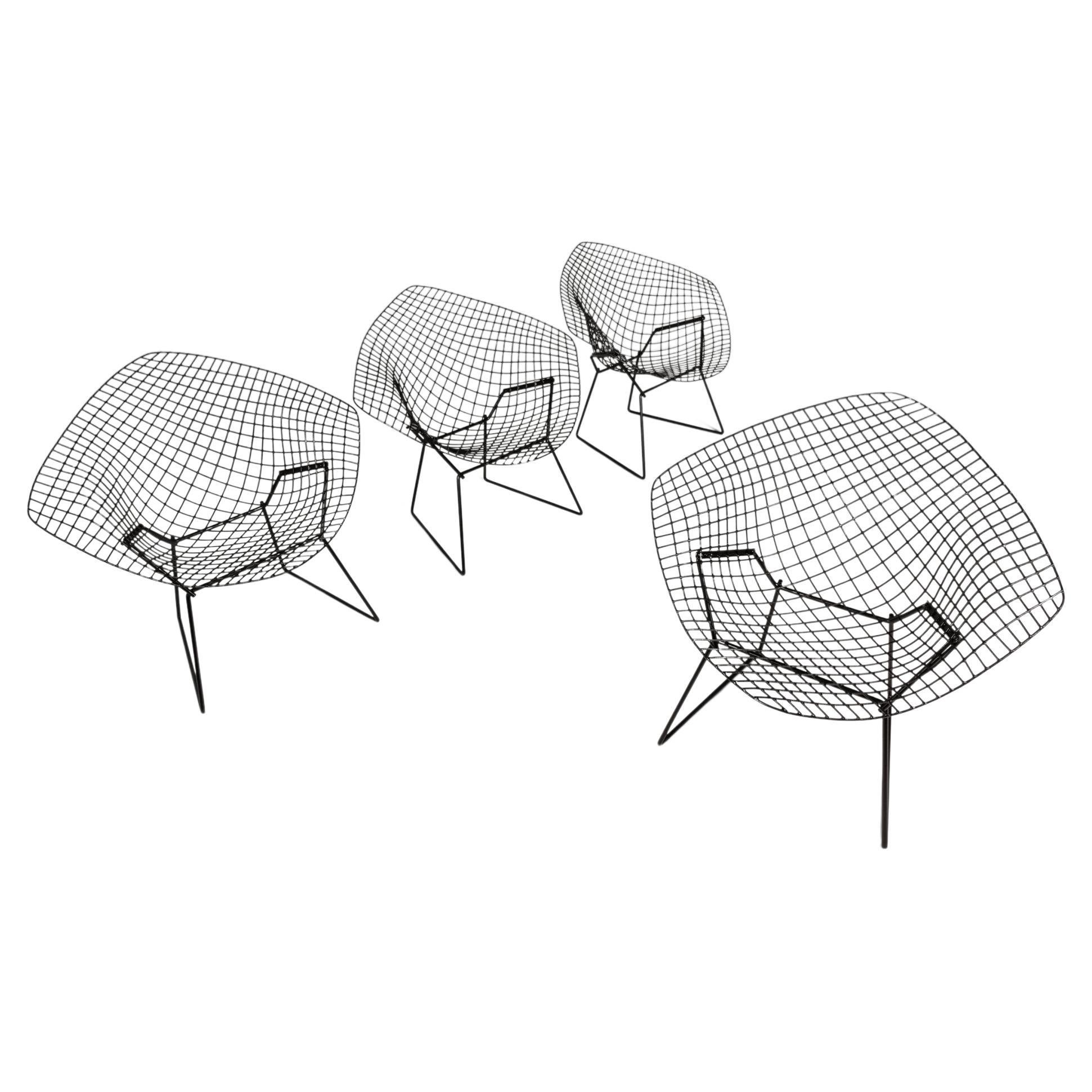 Ensemble de 4 chaises par Harry Bertoia pour Knoll prêtes pour l'ameublement, USA,  c. 1960s