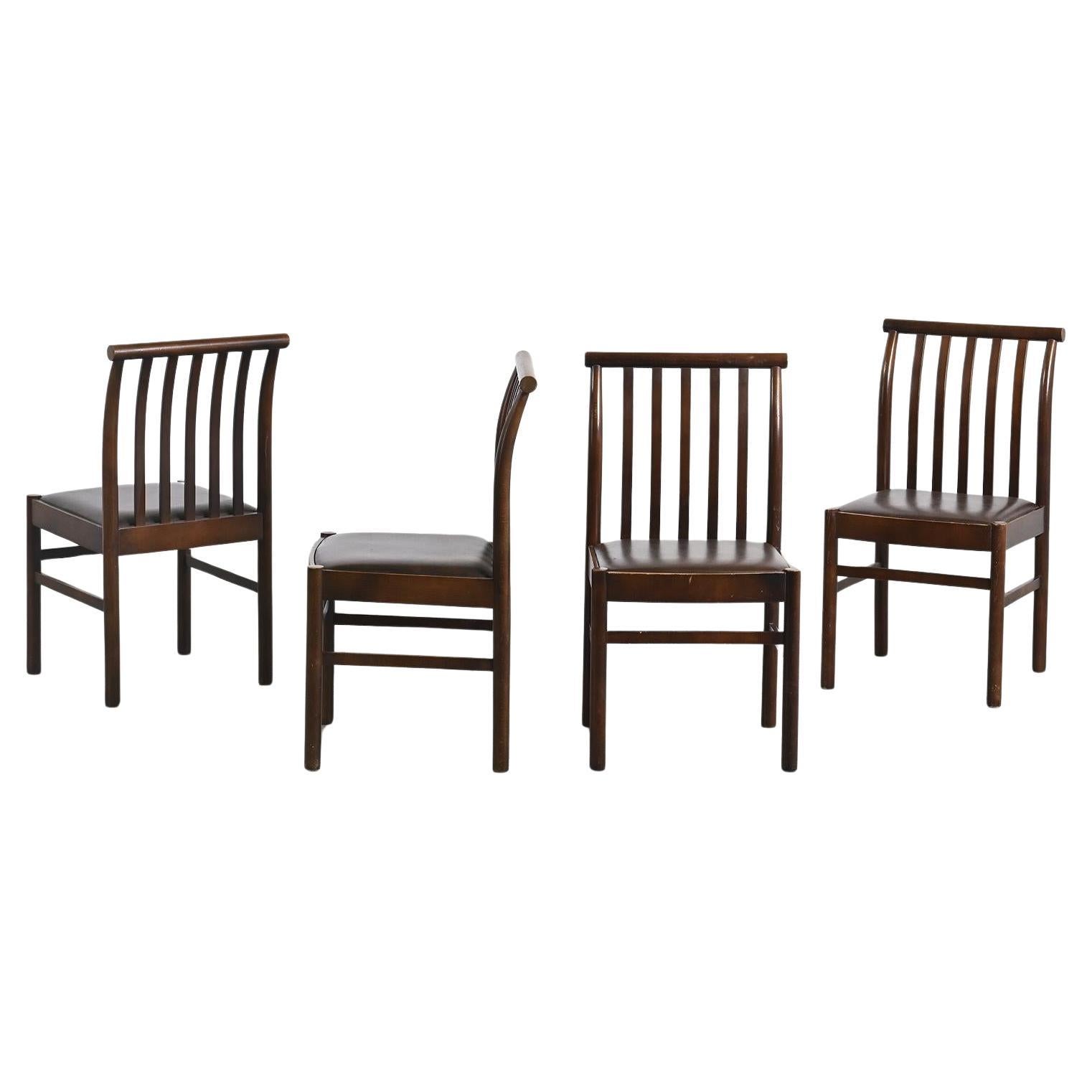 Set of 4 chairs by Isamu Kenmochi, Akita Mokko, Japan 1970