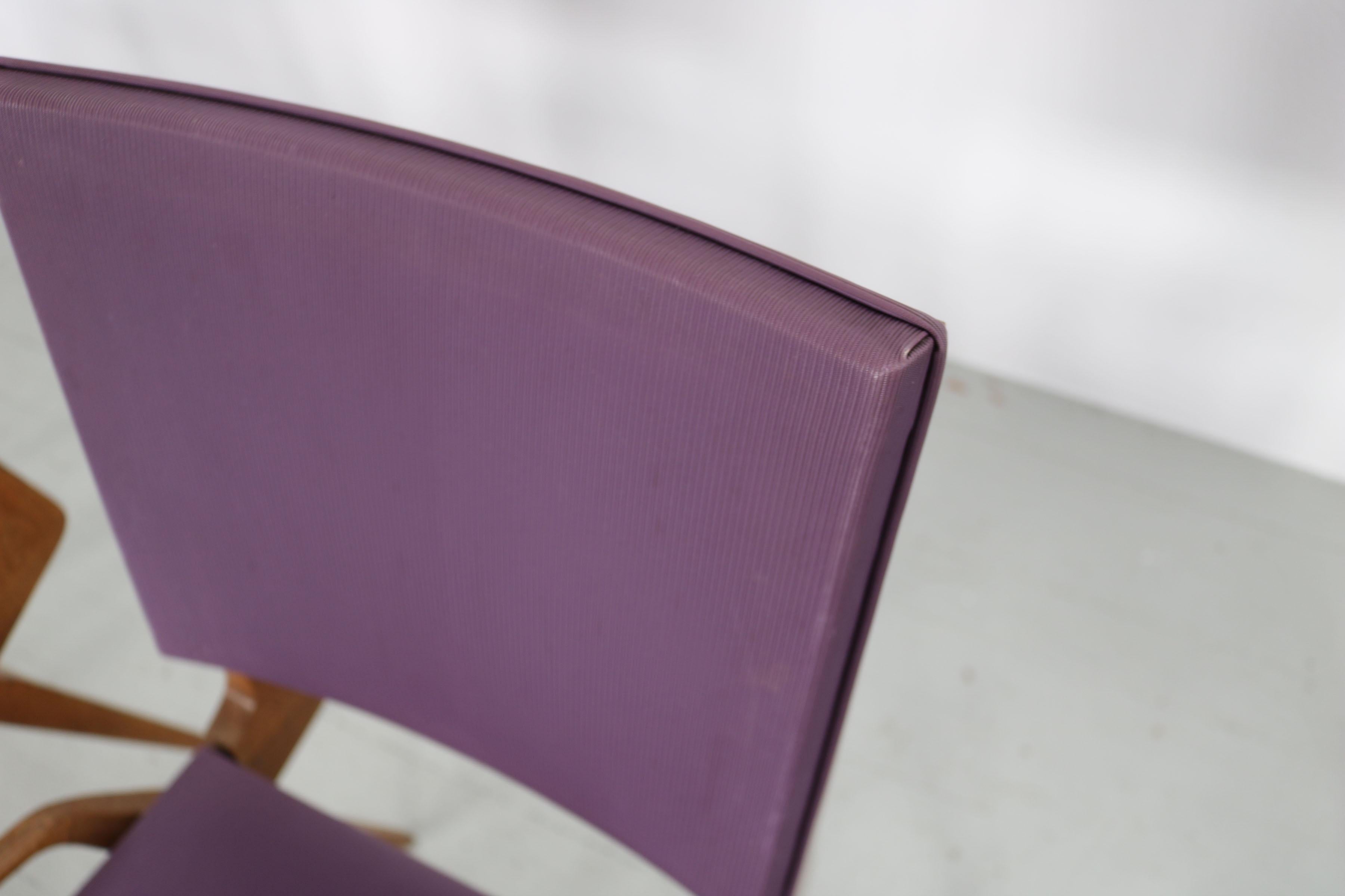 Set of 4 Chairs by Maurice Pré, made in France, 1950, with original fabric. For Sale 11