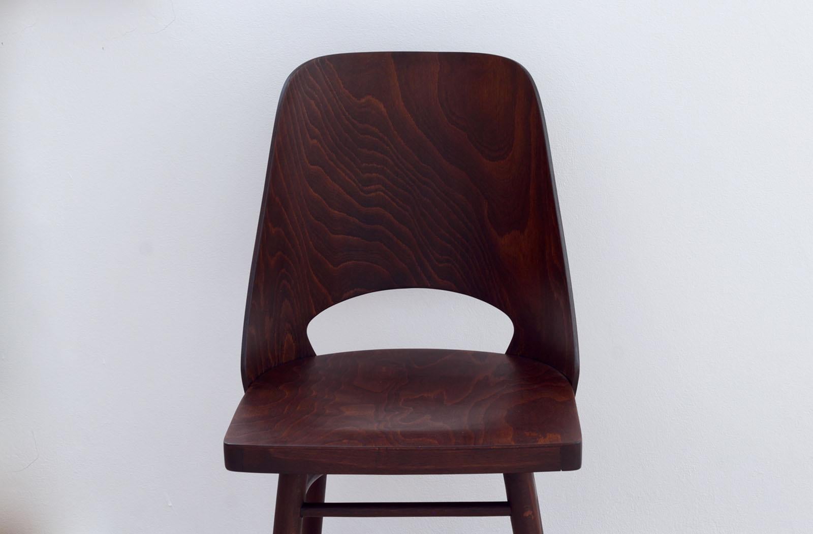 Set of 4 Chairs by Oswald Haerdtl, Beech Veneer, Oil Finish 9