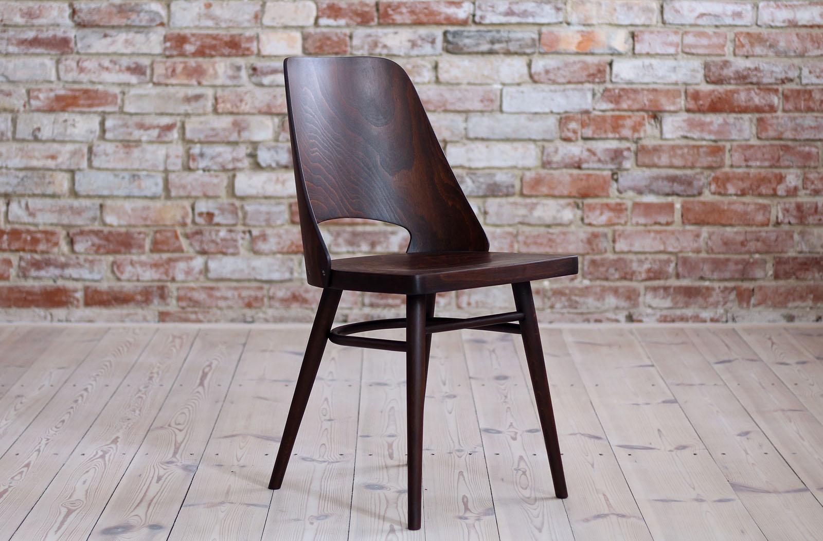 Mid-20th Century Set of 4 Chairs by Oswald Haerdtl, Beech Veneer, Oil Finish