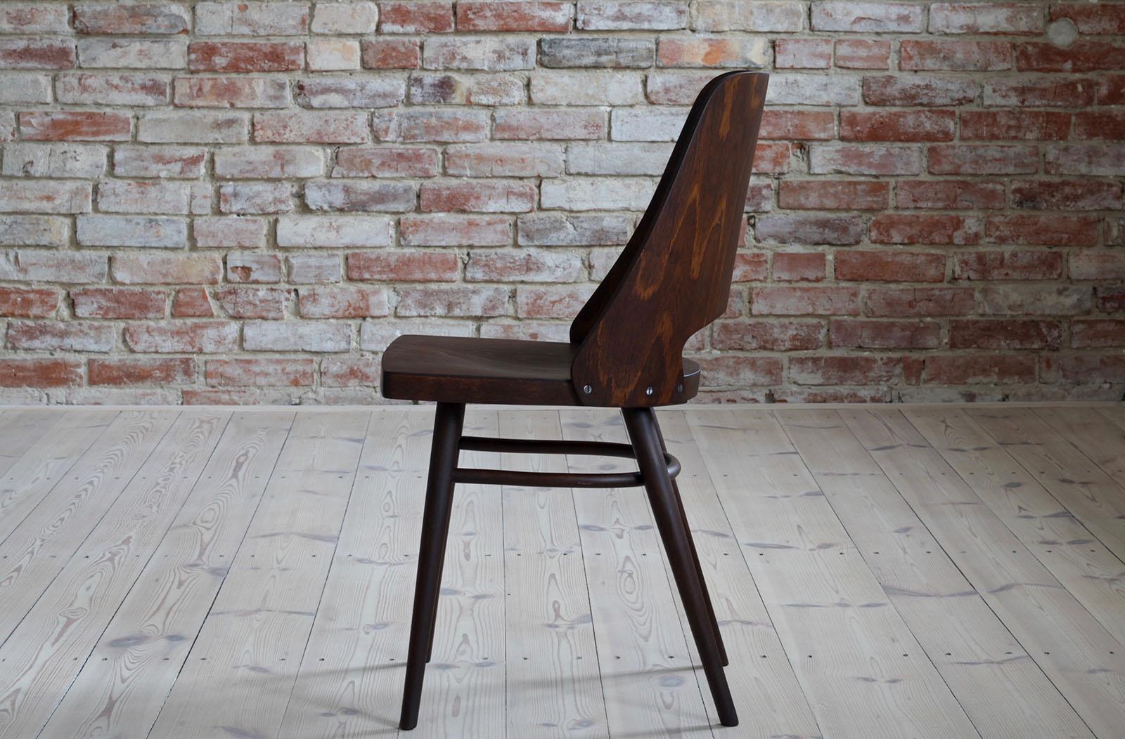Set of 4 Chairs by Oswald Haerdtl, Beech Veneer, Oil Finish 3