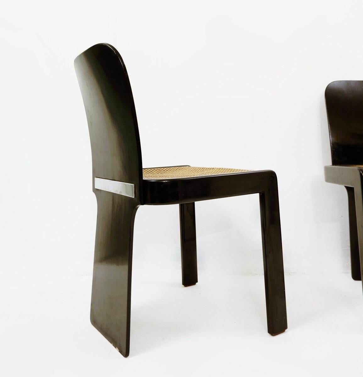Set of 4 Chairs by Pierluigi Molinari for Pozzi Mid-Century Modern Italian 1970s 6