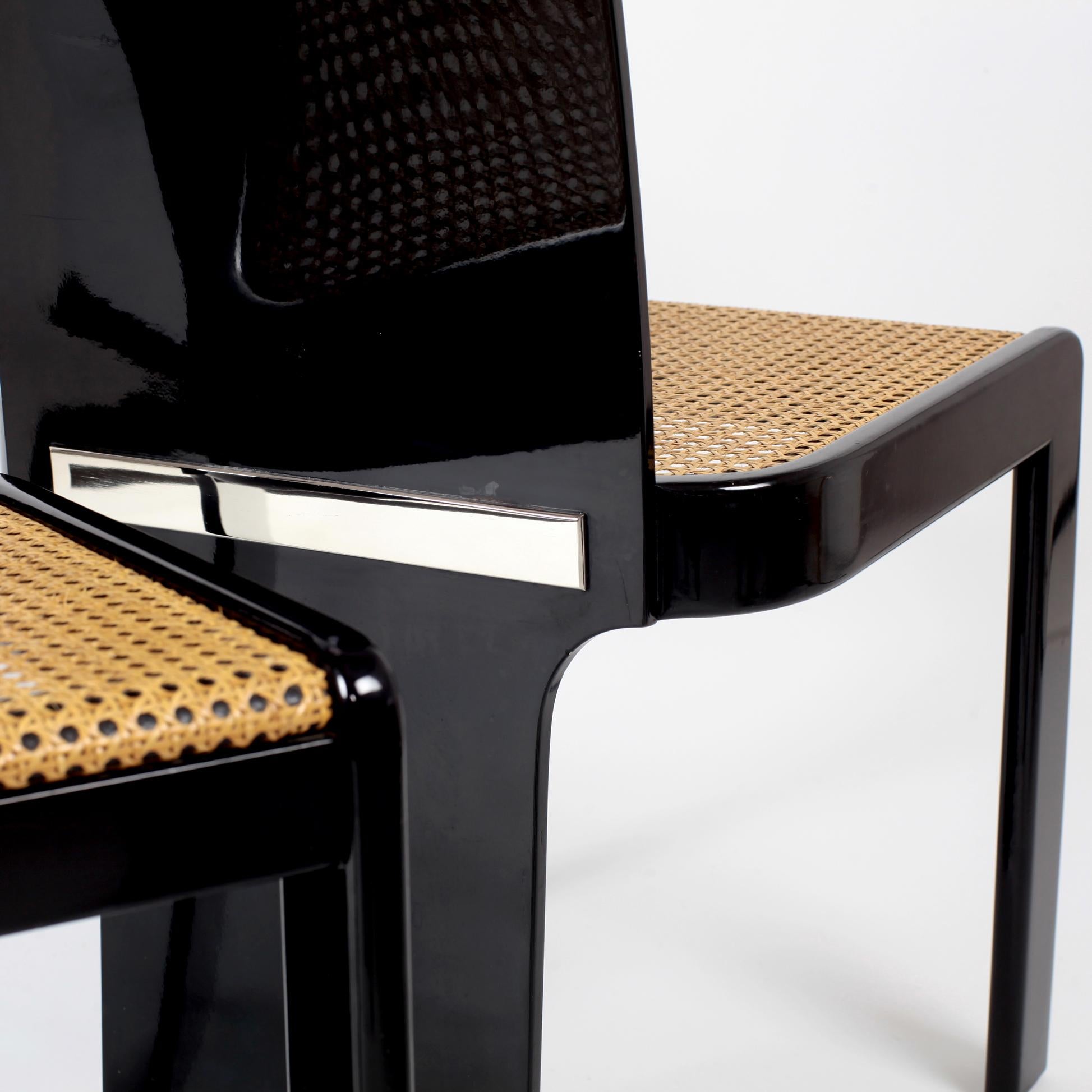 Set of 4 Chairs by Pierluigi Molinari for Pozzi Mid-Century Modern Italian 1970s 11