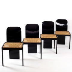Set of 4 Chairs by Pierluigi Molinari for Pozzi Mid-Century Modern Italian 1970s