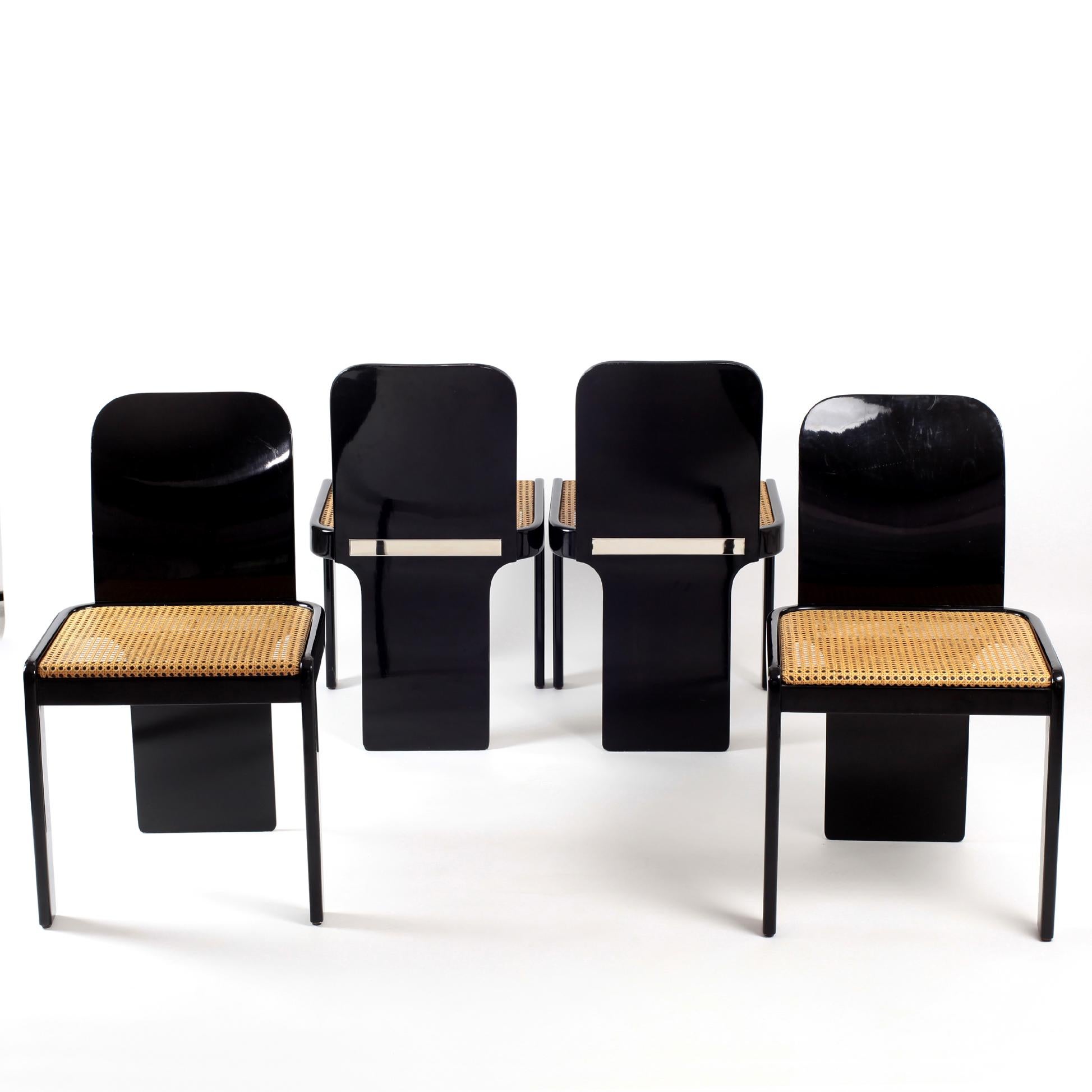 Set of 4 Chairs by Pierluigi Molinari for Pozzi Mid-Century Modern Italian 1970s In Good Condition In Saint  Ouen, FR