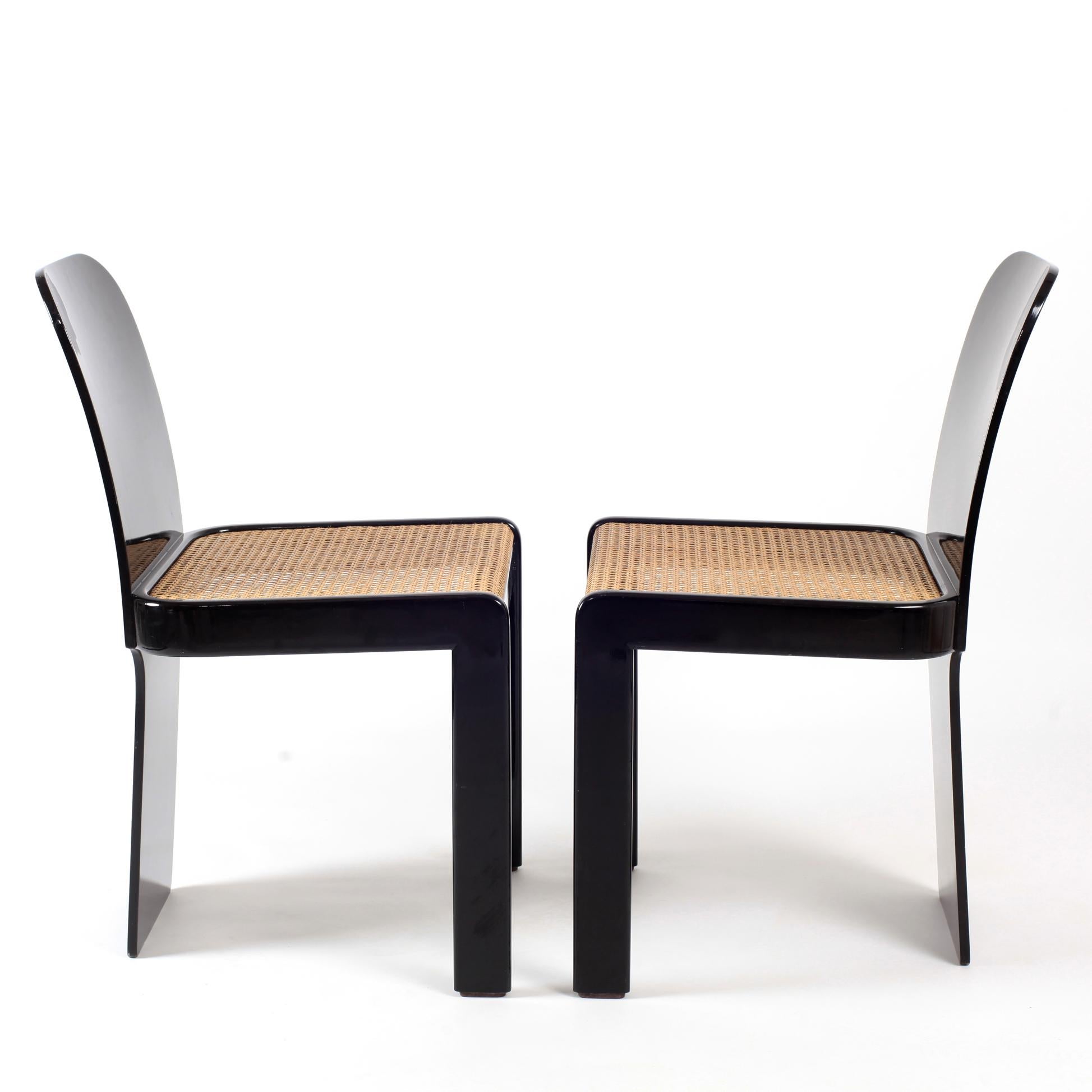 Straw Set of 4 Chairs by Pierluigi Molinari for Pozzi Mid-Century Modern Italian 1970s