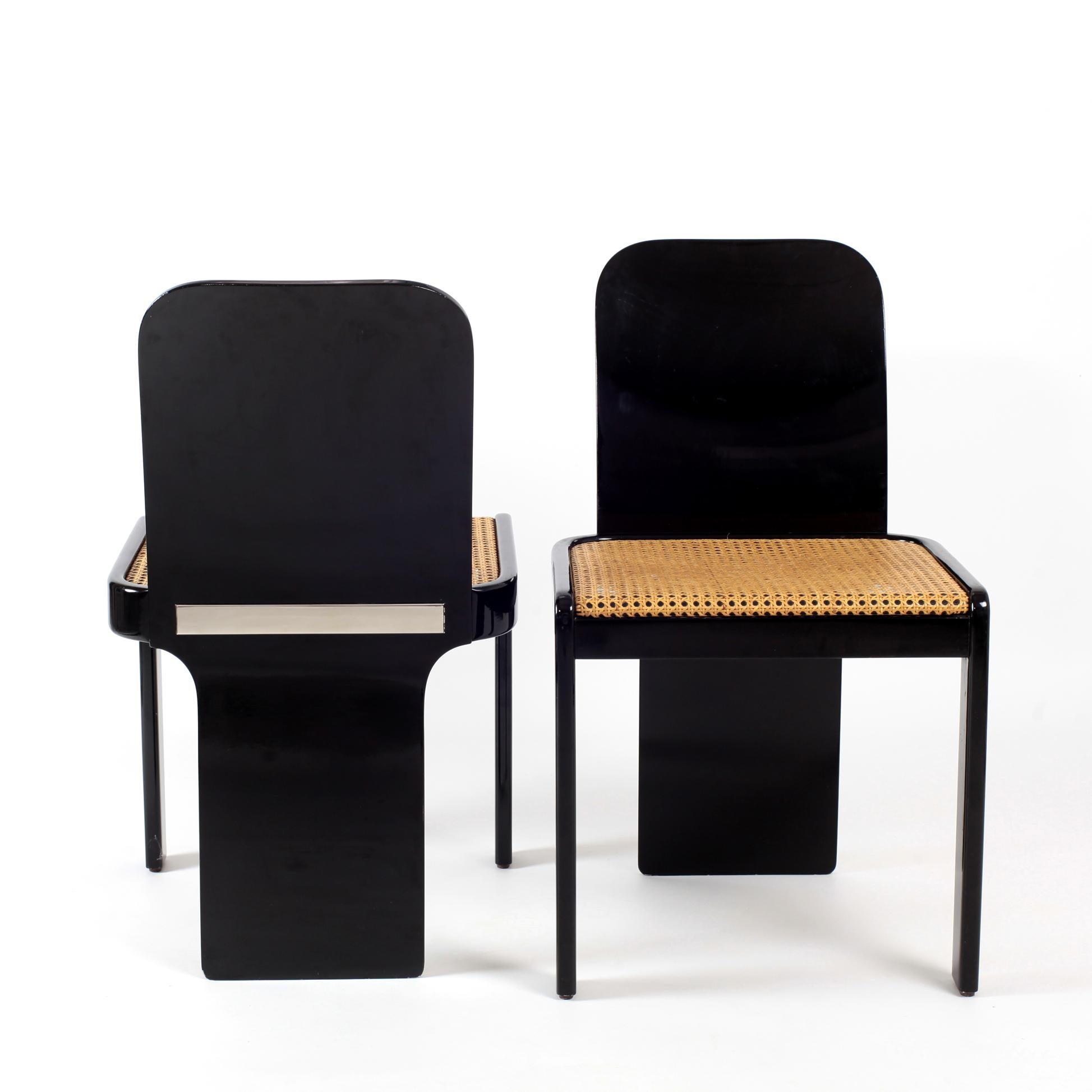 Set of 4 Chairs by Pierluigi Molinari for Pozzi Mid-Century Modern Italian 1970s 1