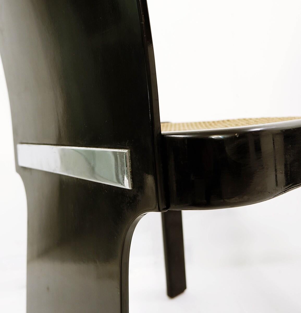 Set of 4 Chairs by Pierluigi Molinari for Pozzi Mid-Century Modern Italian 1970s 1