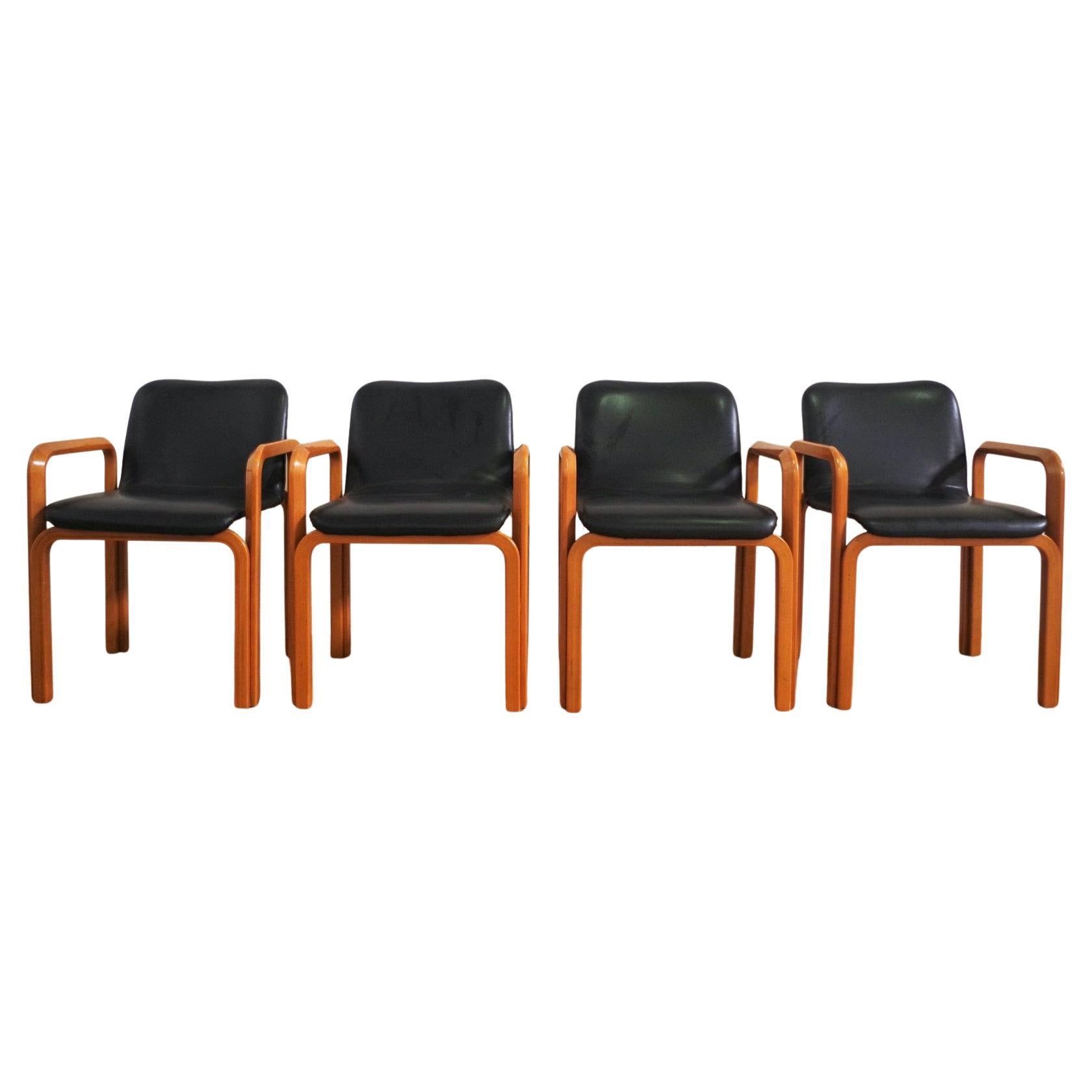 Ensemble de 4 chaises par Pillini Furniture, 1970