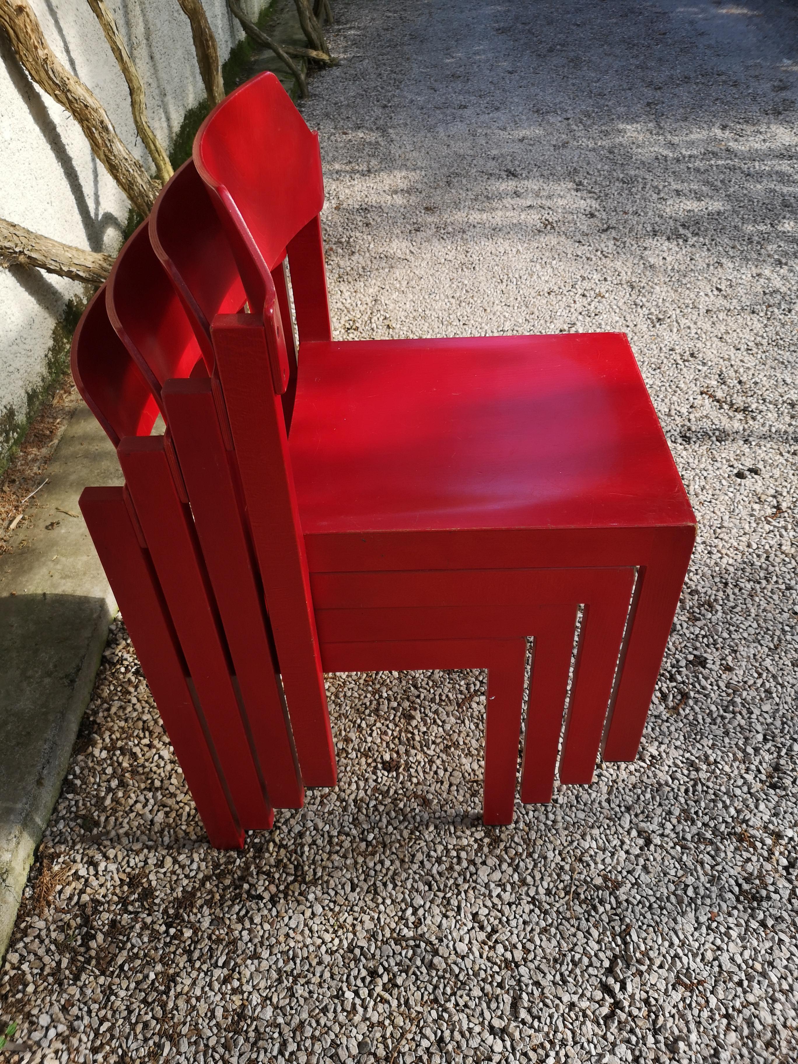 set of 4 chairs by Rainer Schell For Sale 2