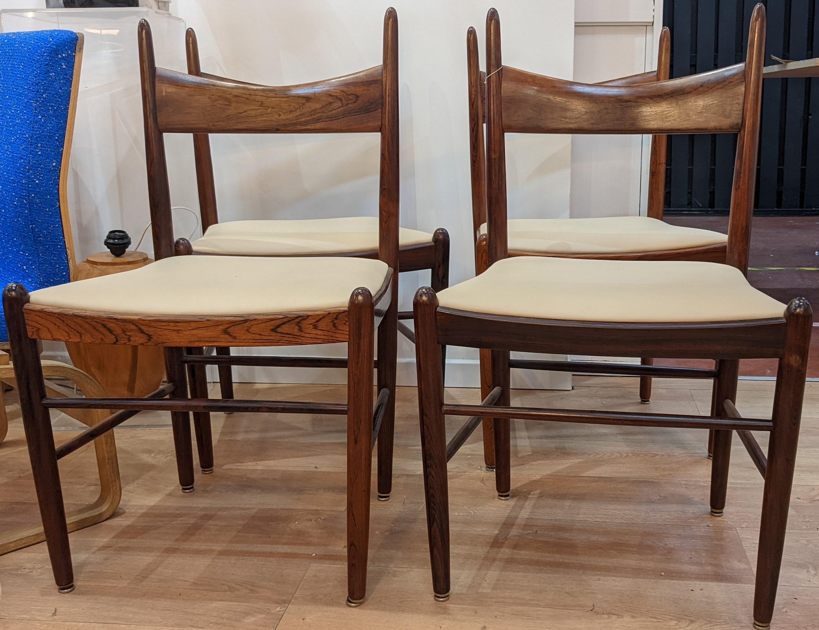 Leather Set of 4 Chairs by Vestervig Eriksen for Tromborg Mobelfabrik, Circa 1960 For Sale