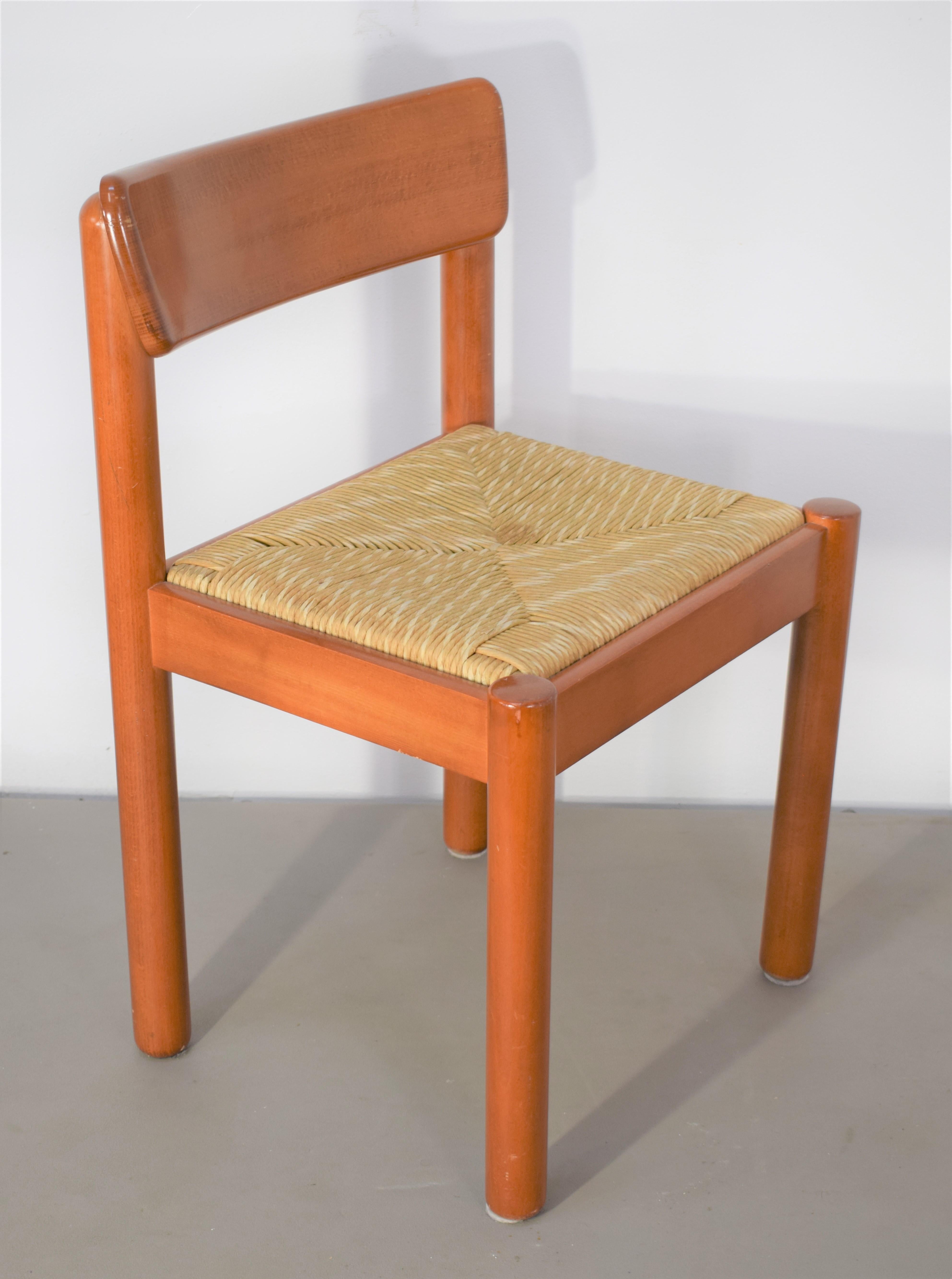 Italian Set of 4 chairs by Vico Magistretti for Schiffini, 1960s  For Sale