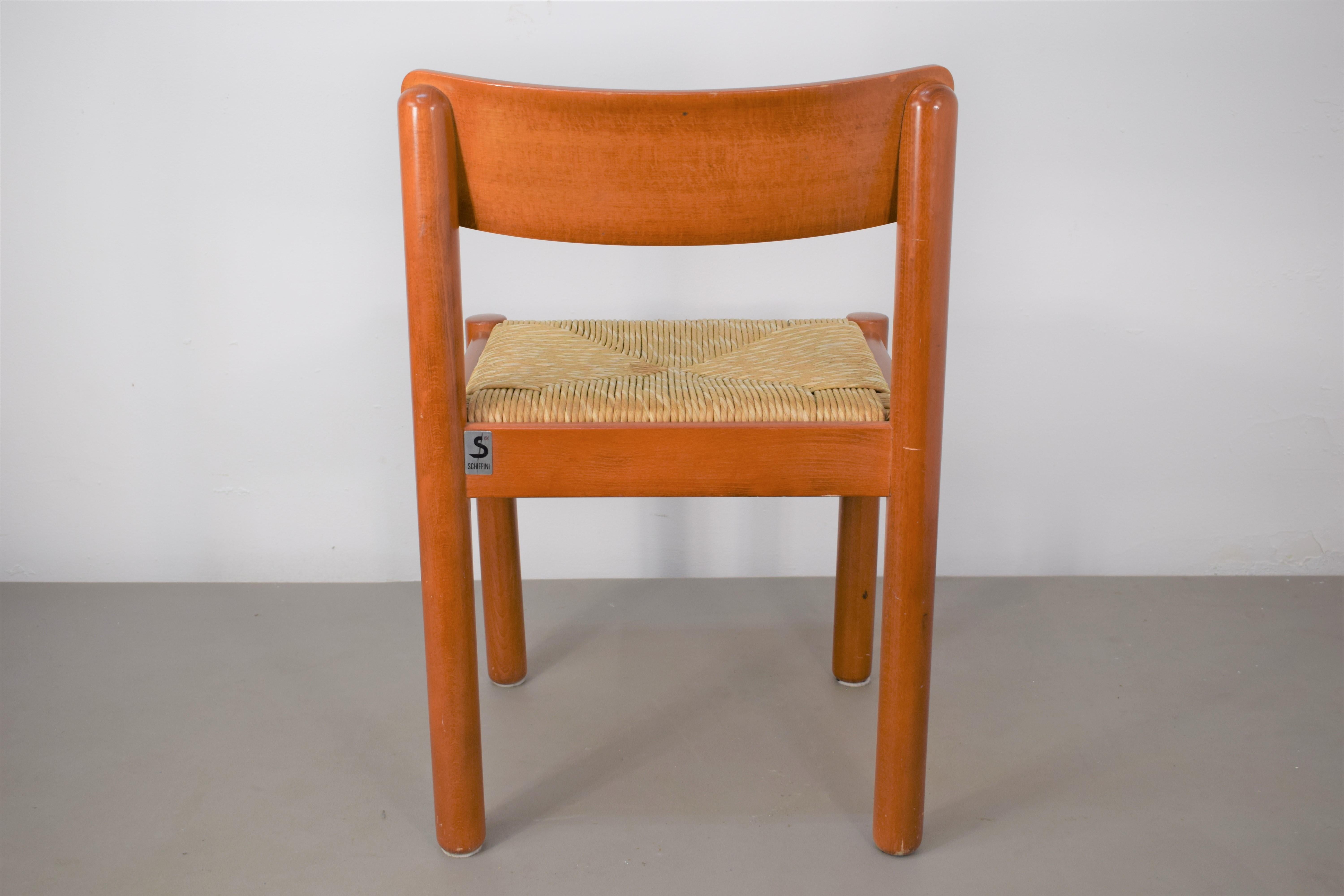 Mid-20th Century Set of 4 chairs by Vico Magistretti for Schiffini, 1960s  For Sale