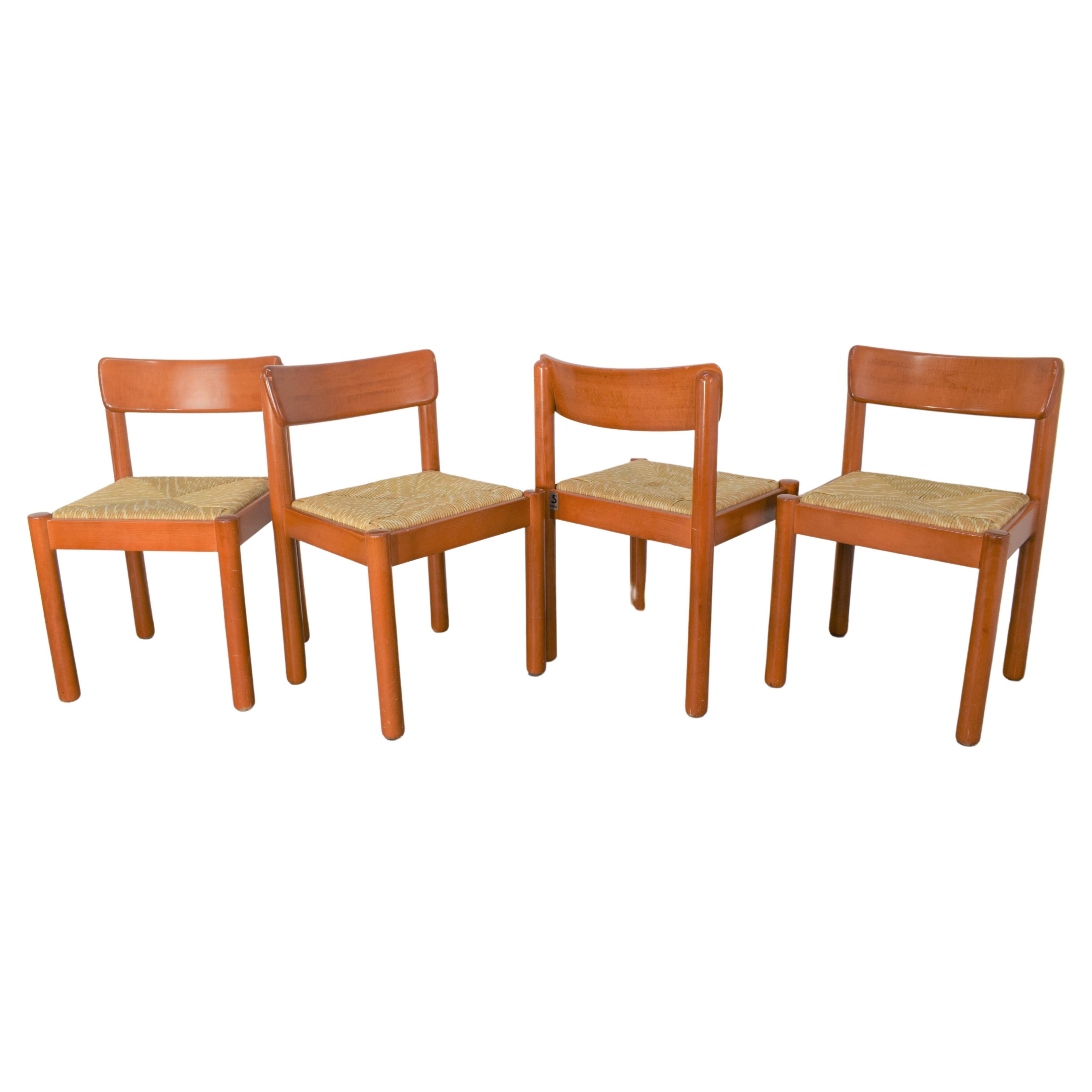Set of 4 chairs by Vico Magistretti for Schiffini, 1960s  For Sale