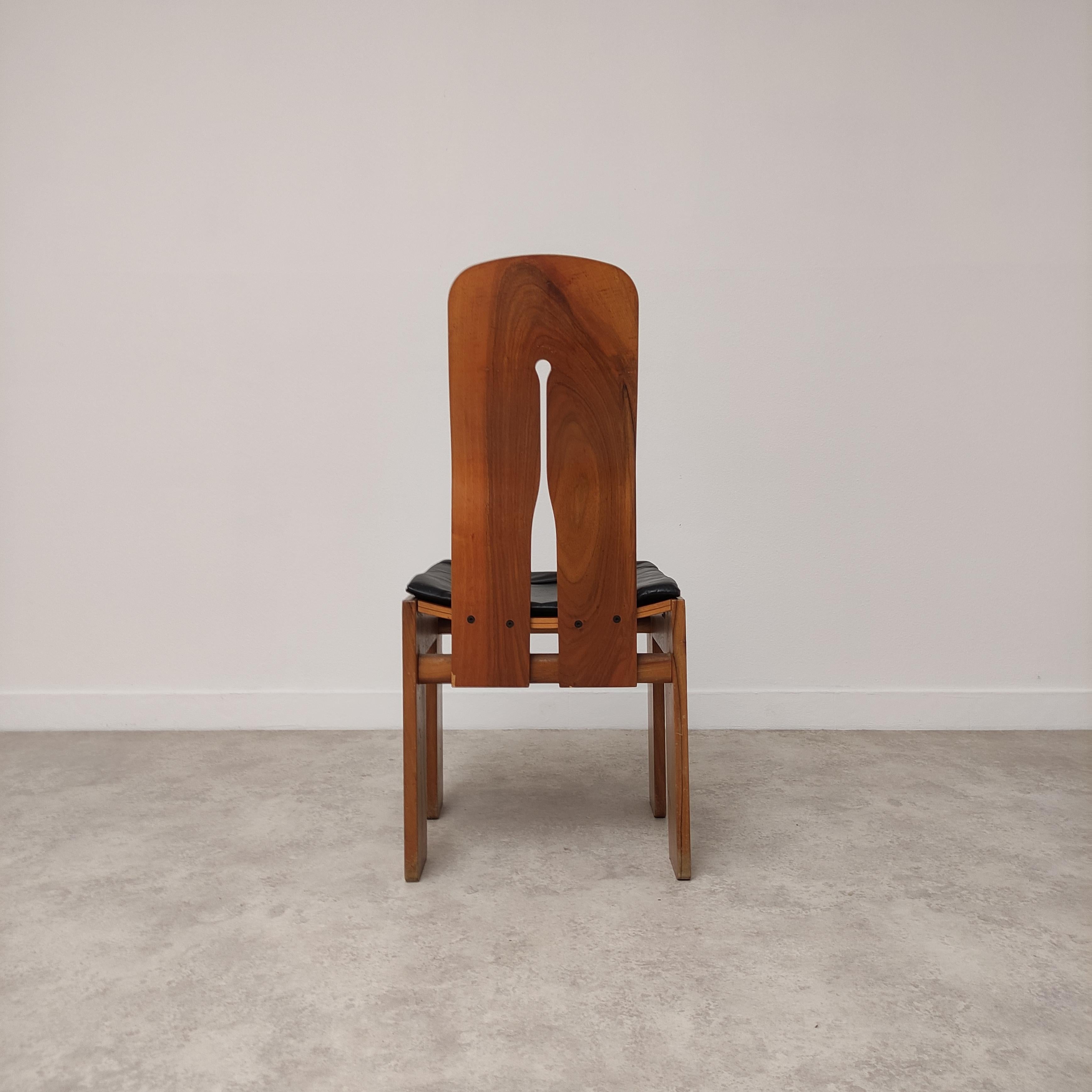 Wood Set of 4 chairs Carlo Scarpa, Bernini mod. 1934-765 For Sale