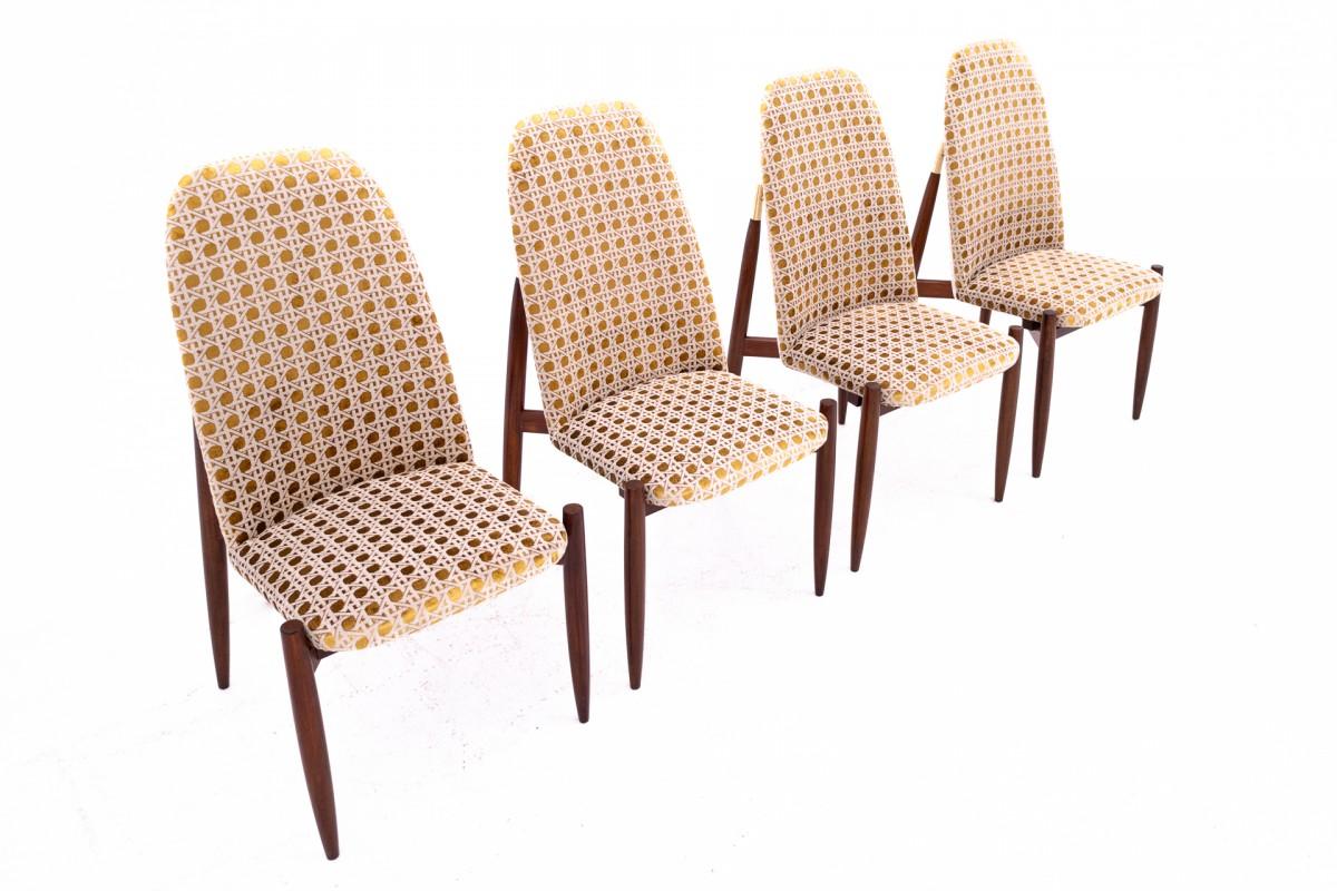 Art Deco Set of 4 chairs, Czechoslovakia, 1950s. For Sale