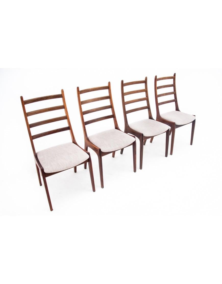 Set of 4 chairs, Danish design, 1960s.

Chairs designed by Kai Kristiansen for Korup Stolefabrik. Timeless design will fit perfectly into contemporary interiors.

Very good condition, after professional renovation. Seats have been covered with new
