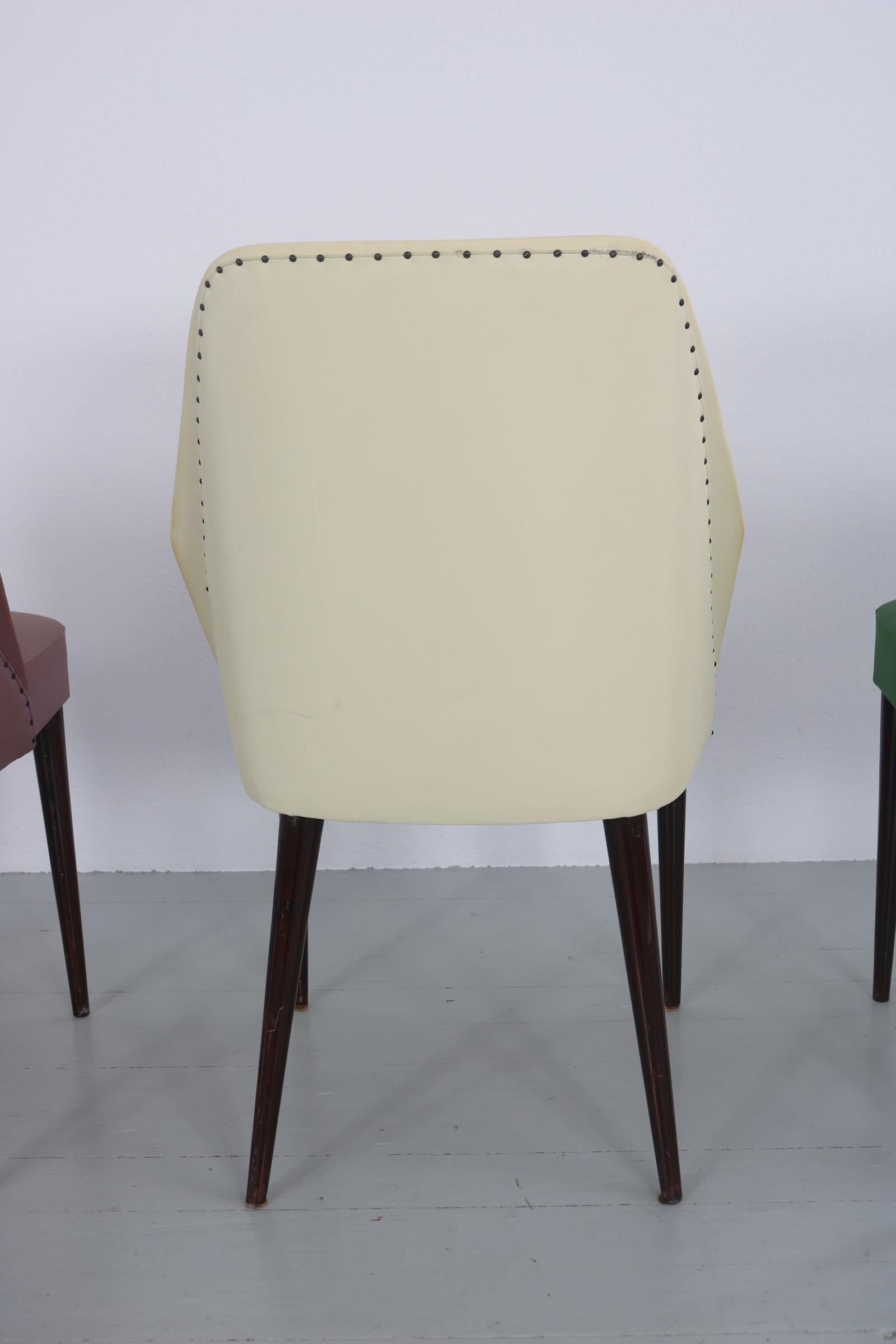 Set of 4 Chairs, Designed and Manufactured by Figli Di Amedeo Cassina in Italy For Sale 4