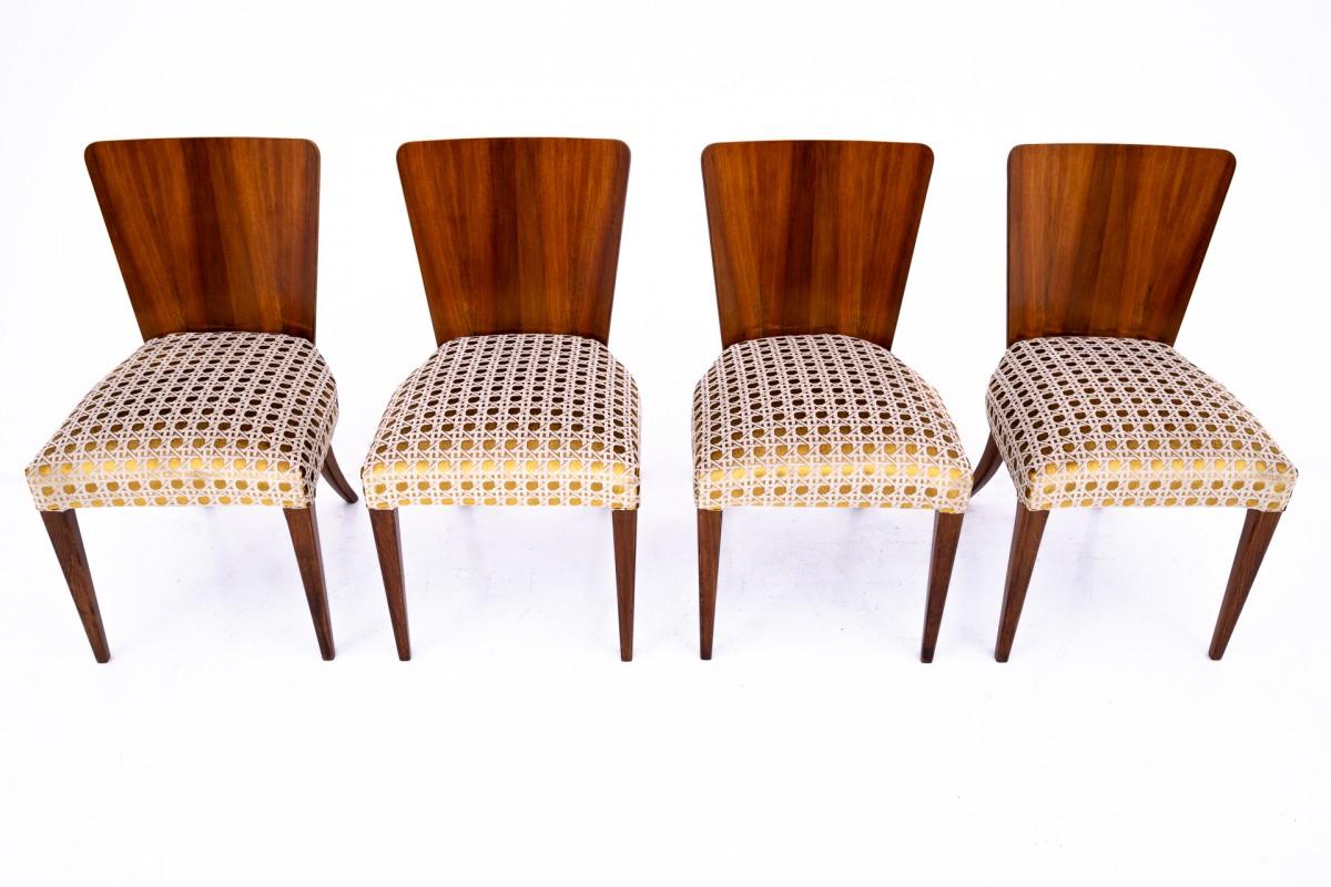Set of 4 chairs designed by Halabala, 1930s For Sale 4