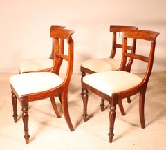 Set of 4 Chairs Early 19th Century in Mahogany