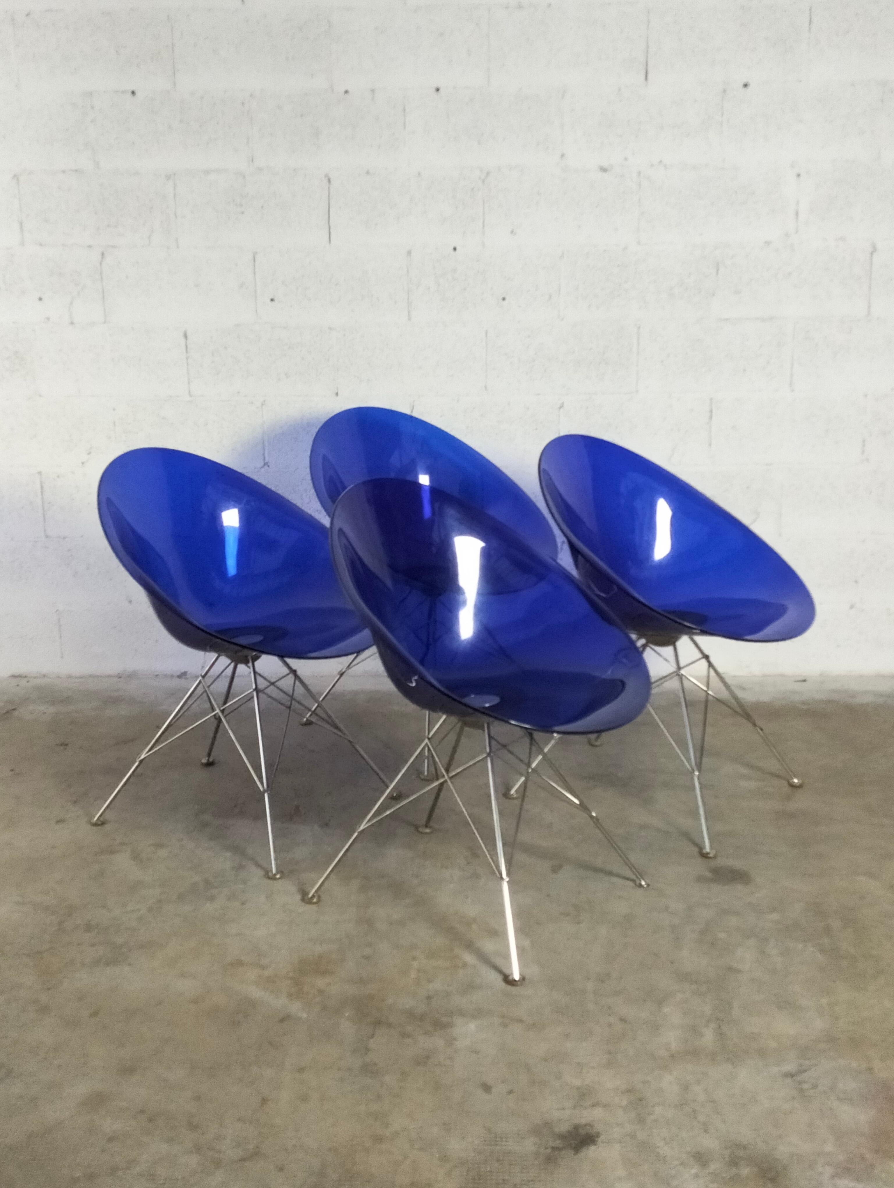 Ensemble de 4 chaises Eros de Philippe Starck pour Kartell, années 90 Bon état à Padova, IT