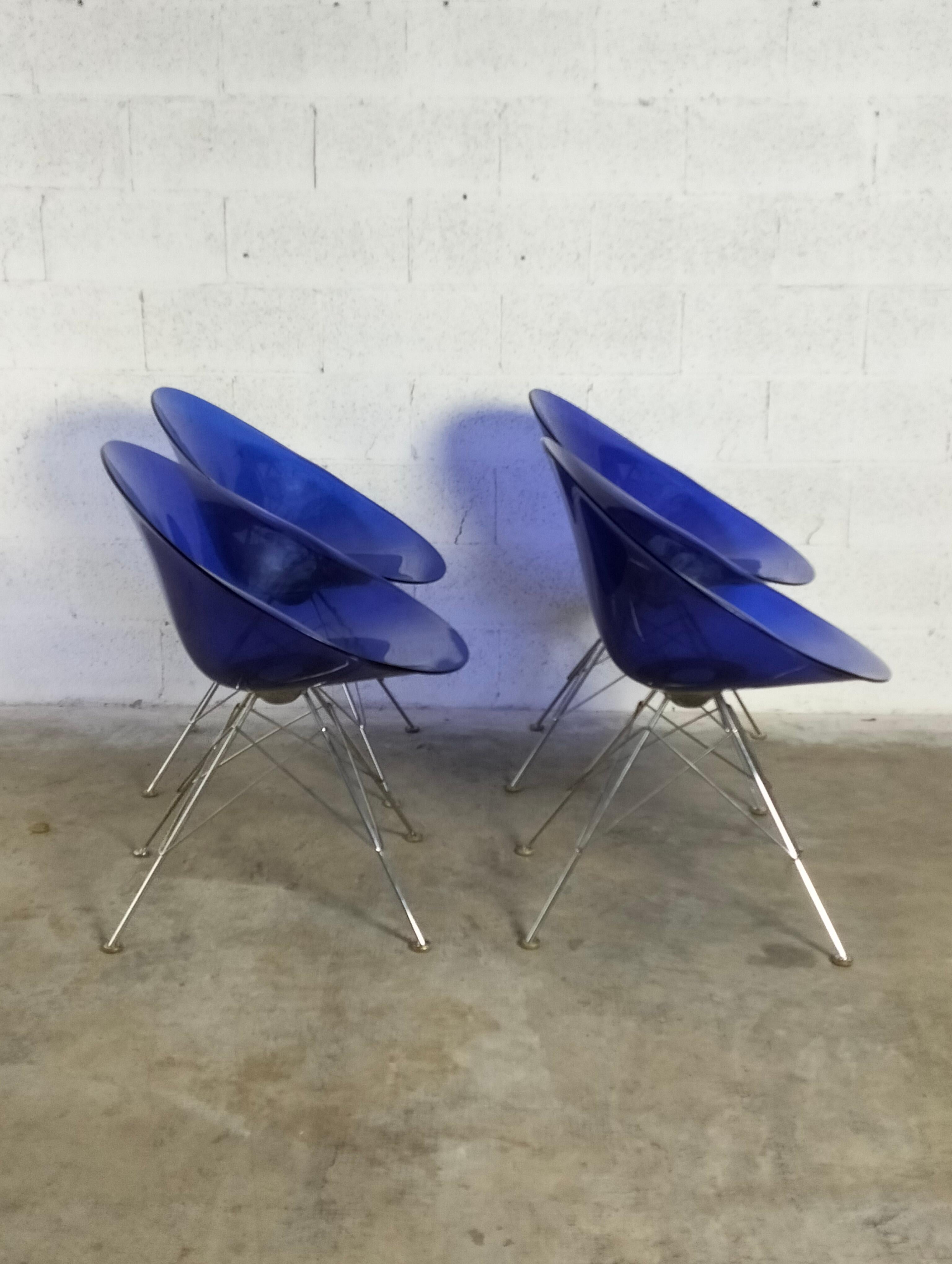 Modern Set of 4 chairs Eros by Philippe Starck for Kartell 1990s