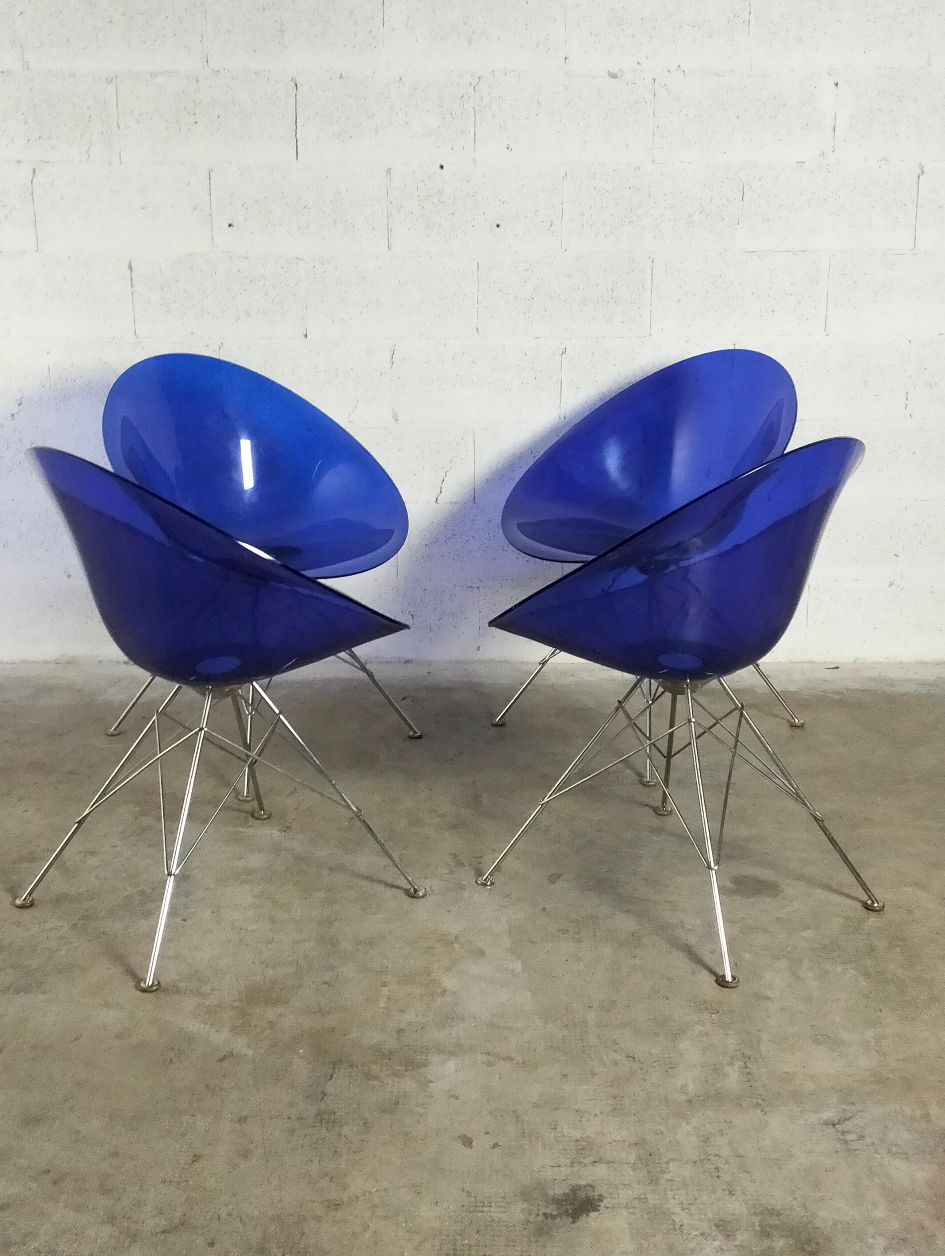 Late 20th Century Set of 4 chairs Eros by Philippe Starck for Kartell 1990s