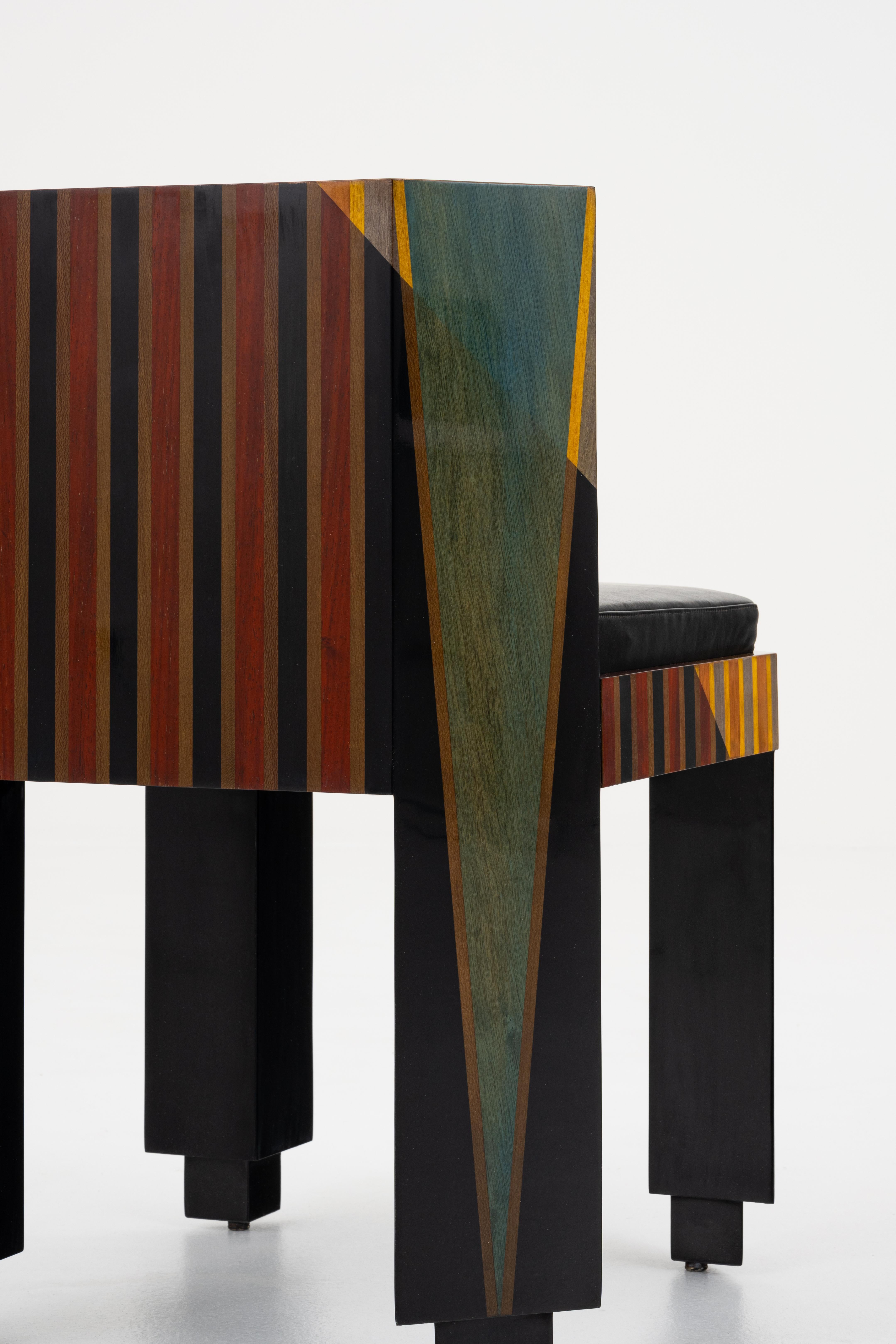 Wood Set of 4 chairs For Sale