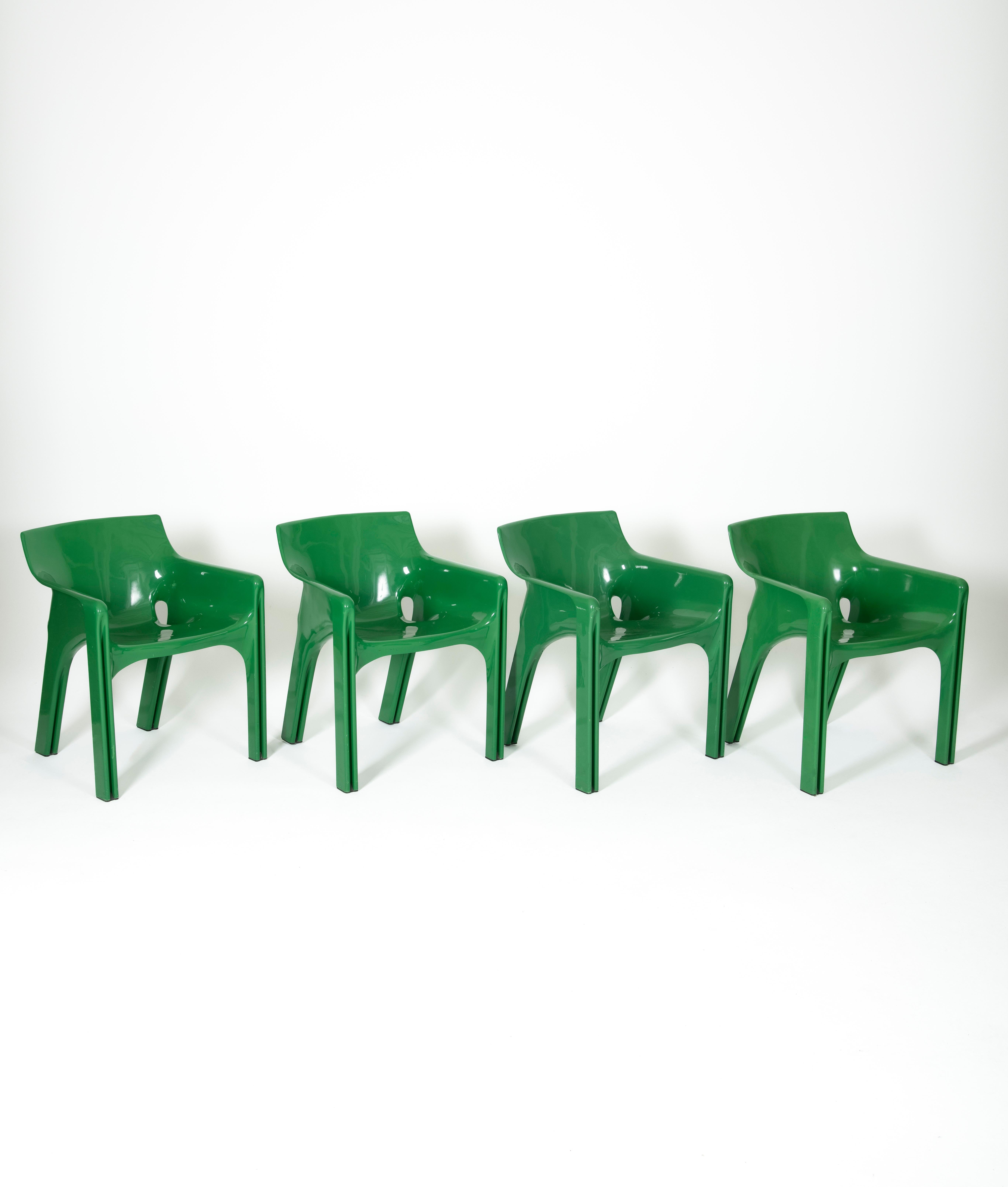 Late 20th Century Set of 4 Chairs Gaudi by Vico Magistretti for Artemide, 1970s