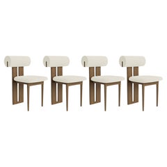Set of 4 Chairs 'Hippo' by Norr11, Light Smoked Oak, Barnum Bouclé Col.24
