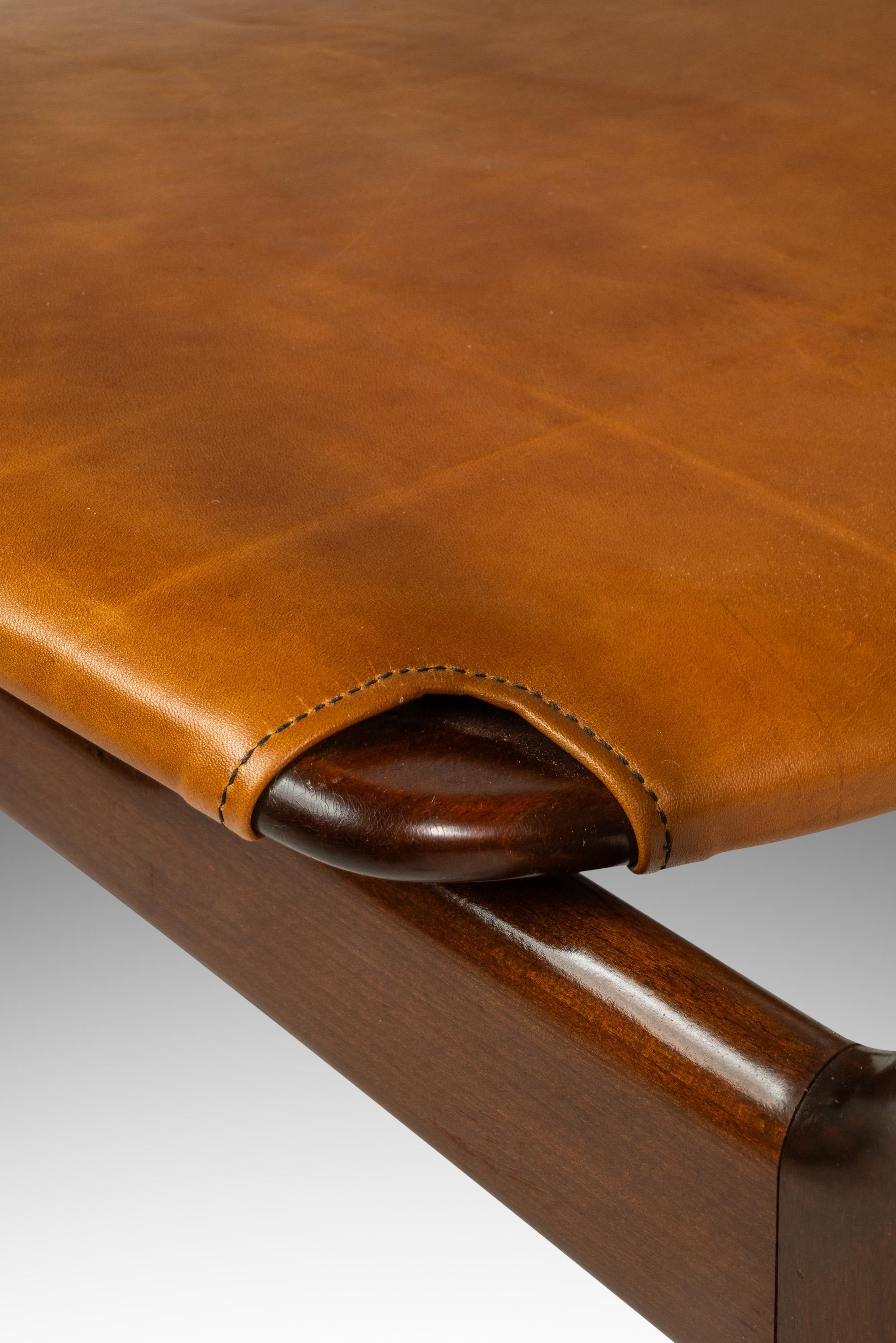 Set of 4 Chairs in Beech & Leather, Ib Kofod-Larsen for Selig, Denmark, c. 1960s in vendita 12