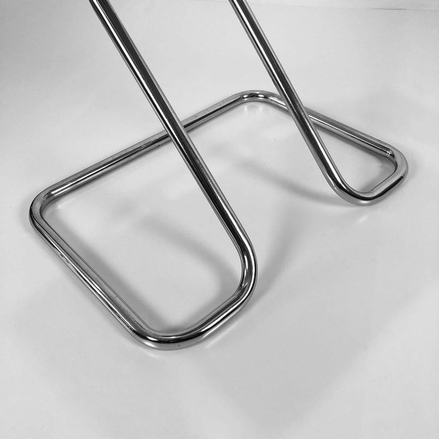 American Set of 4 Chairs in Chromed Tubular Steel For Sale