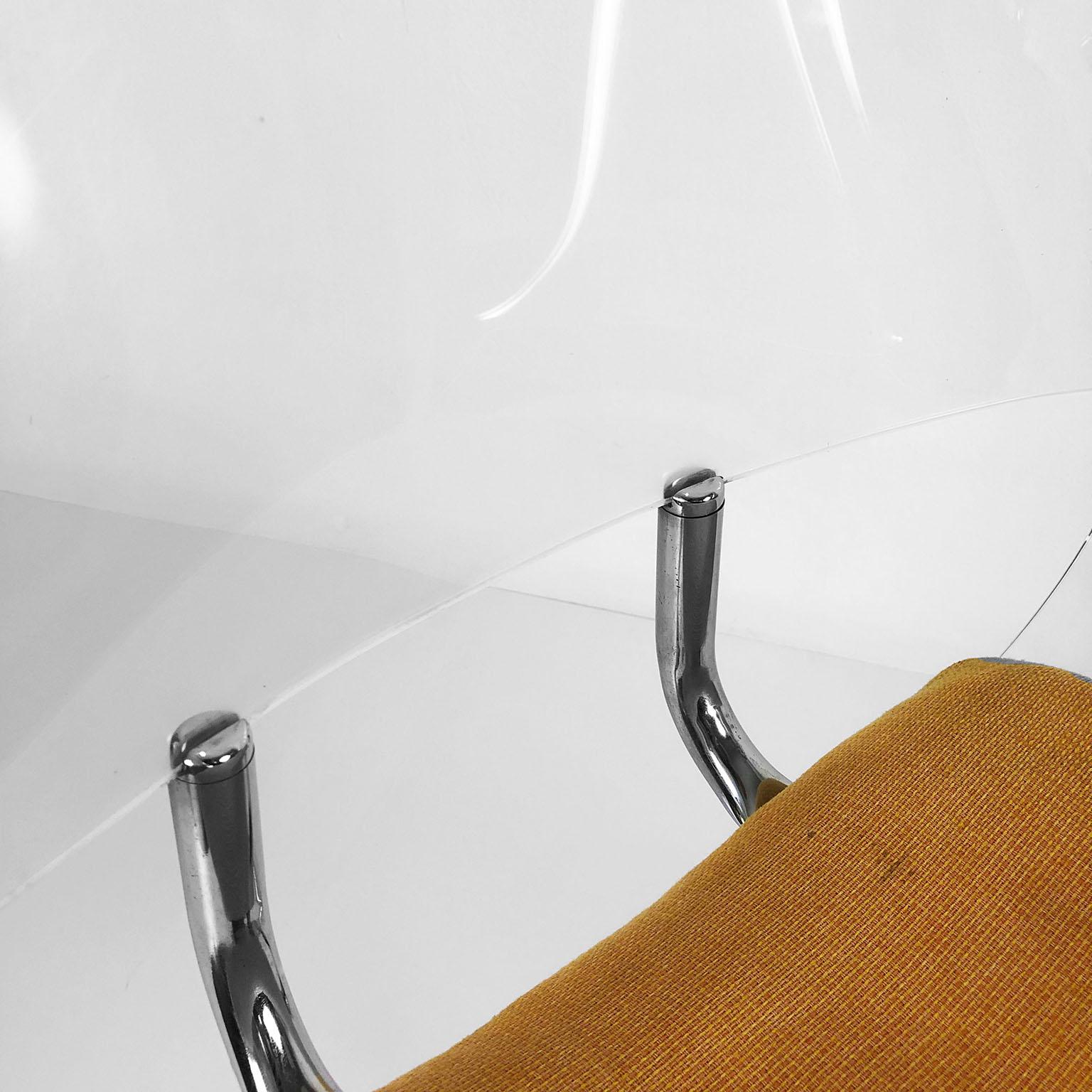 Américain Ensemble de 4 chaises en acier tubulaire chromé en vente