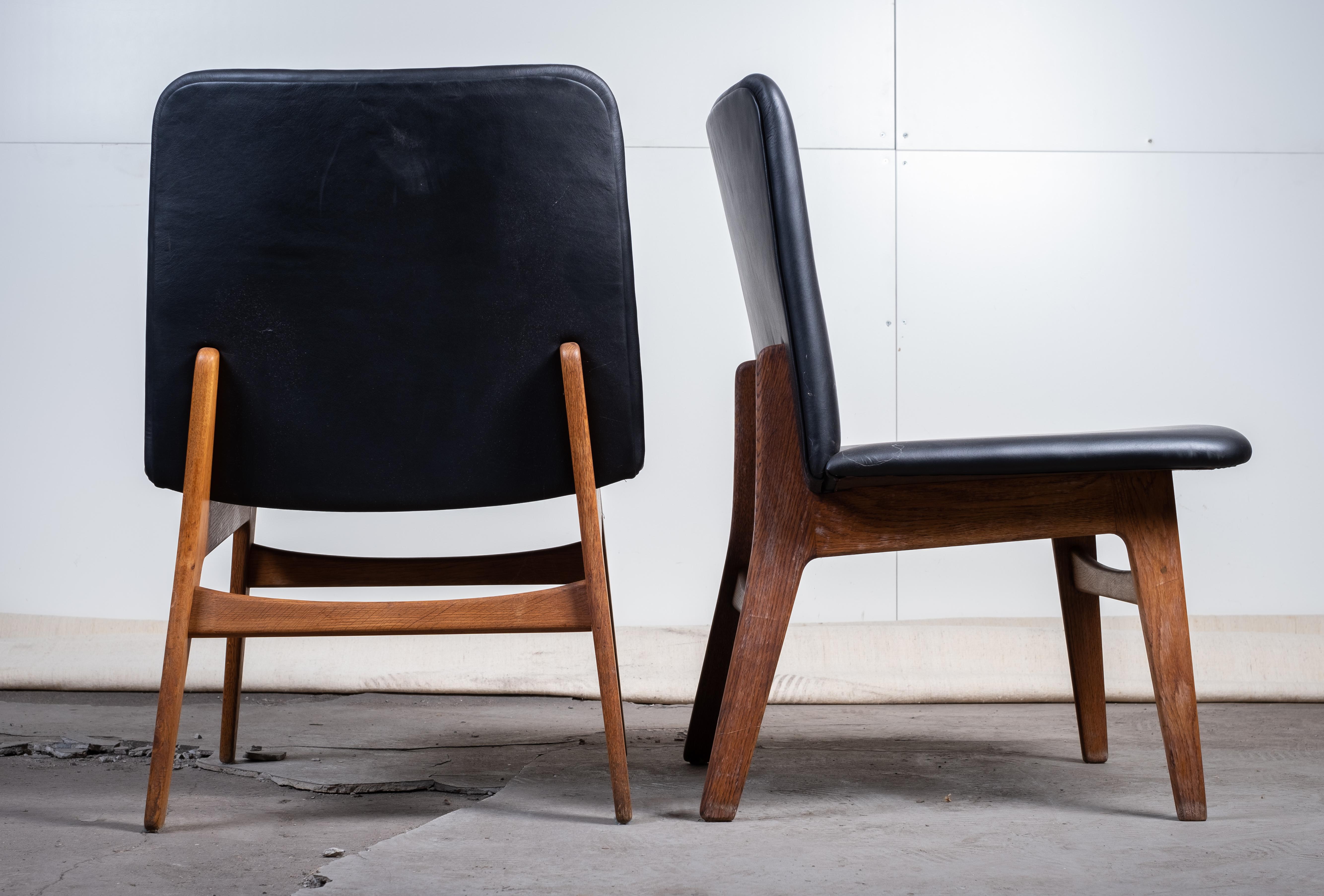 Danese Set di 4 sedie in Oak di Børge Mogensen modello BM 230, 1954 in vendita