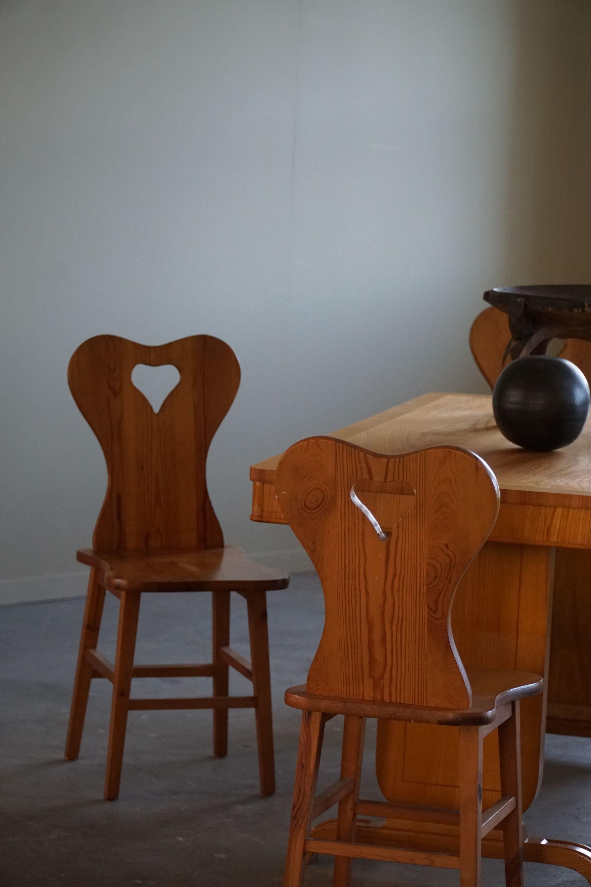 Juego de 4 sillas de pino, de un ebanista sueco, moderno escandinavo, años 60 Moderno de mediados de siglo en venta